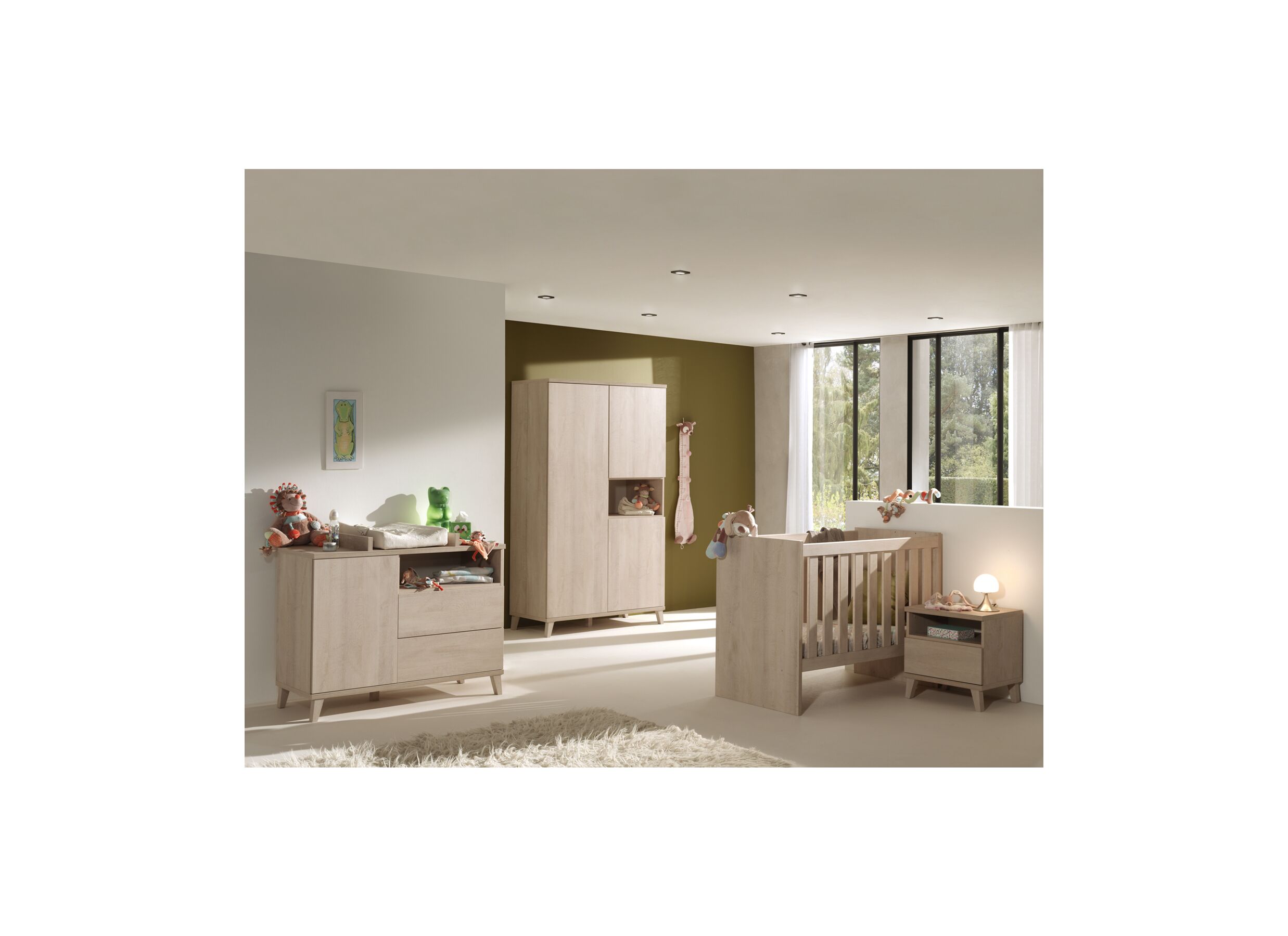 Photo ensemble - Chambre bébé Pauline avec armoire 2 portes