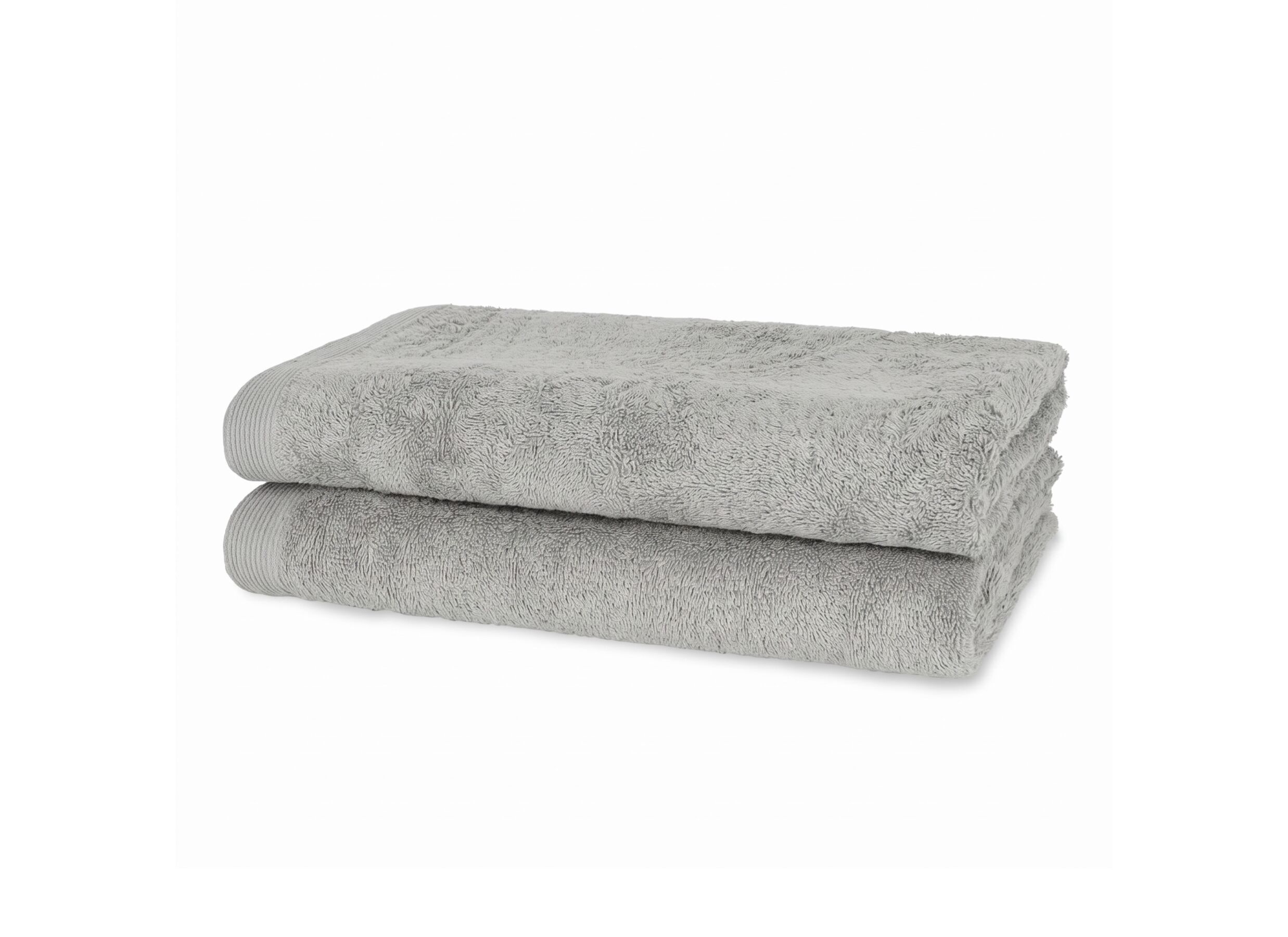 Badlaken Flora 70x140cm - katoen - grijs - Drap de bain Flora 70x140cm - coton - gris
