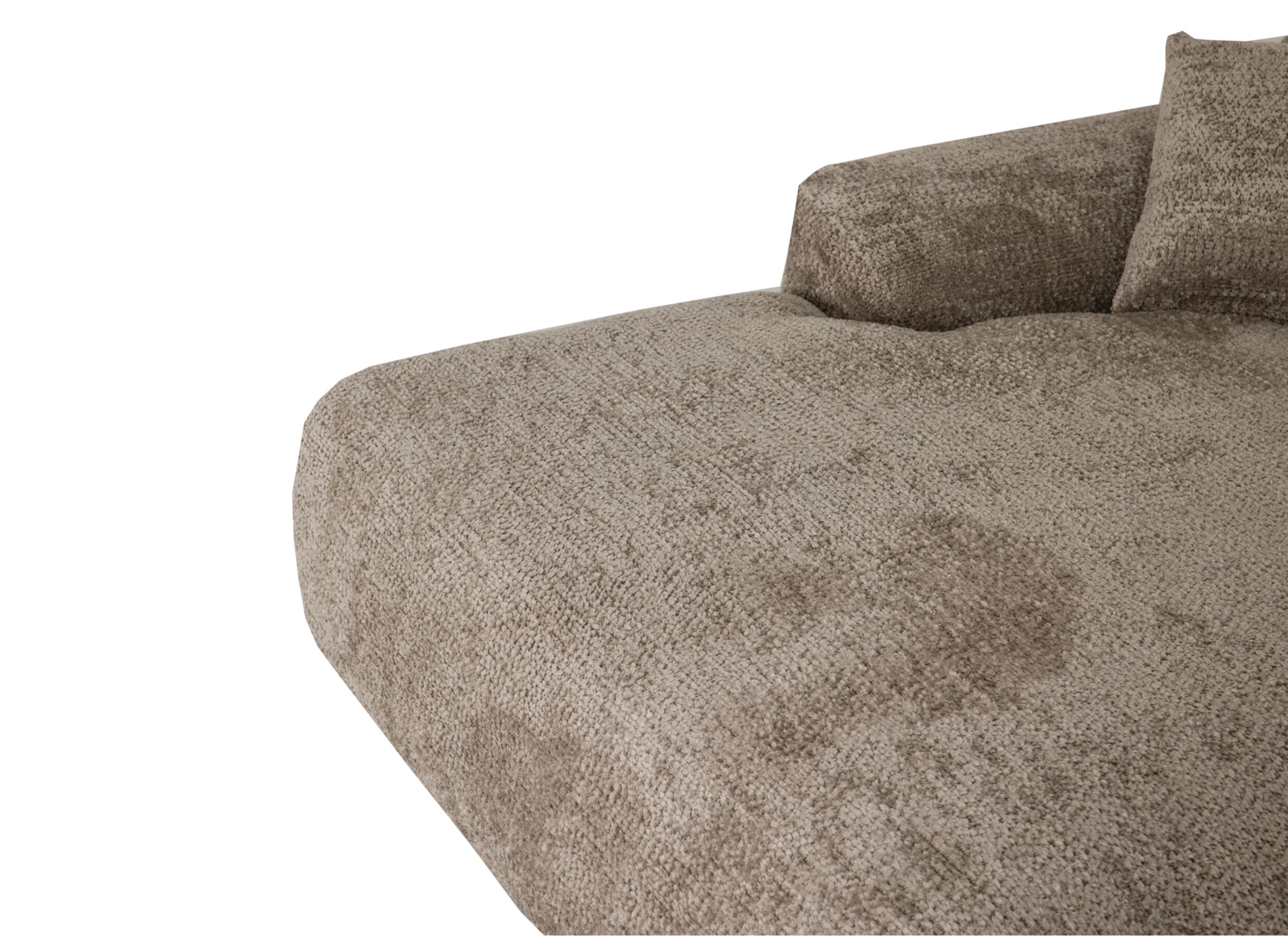 Detailfoto - Hoeksalon Massa 354x168cm - stof - taupe