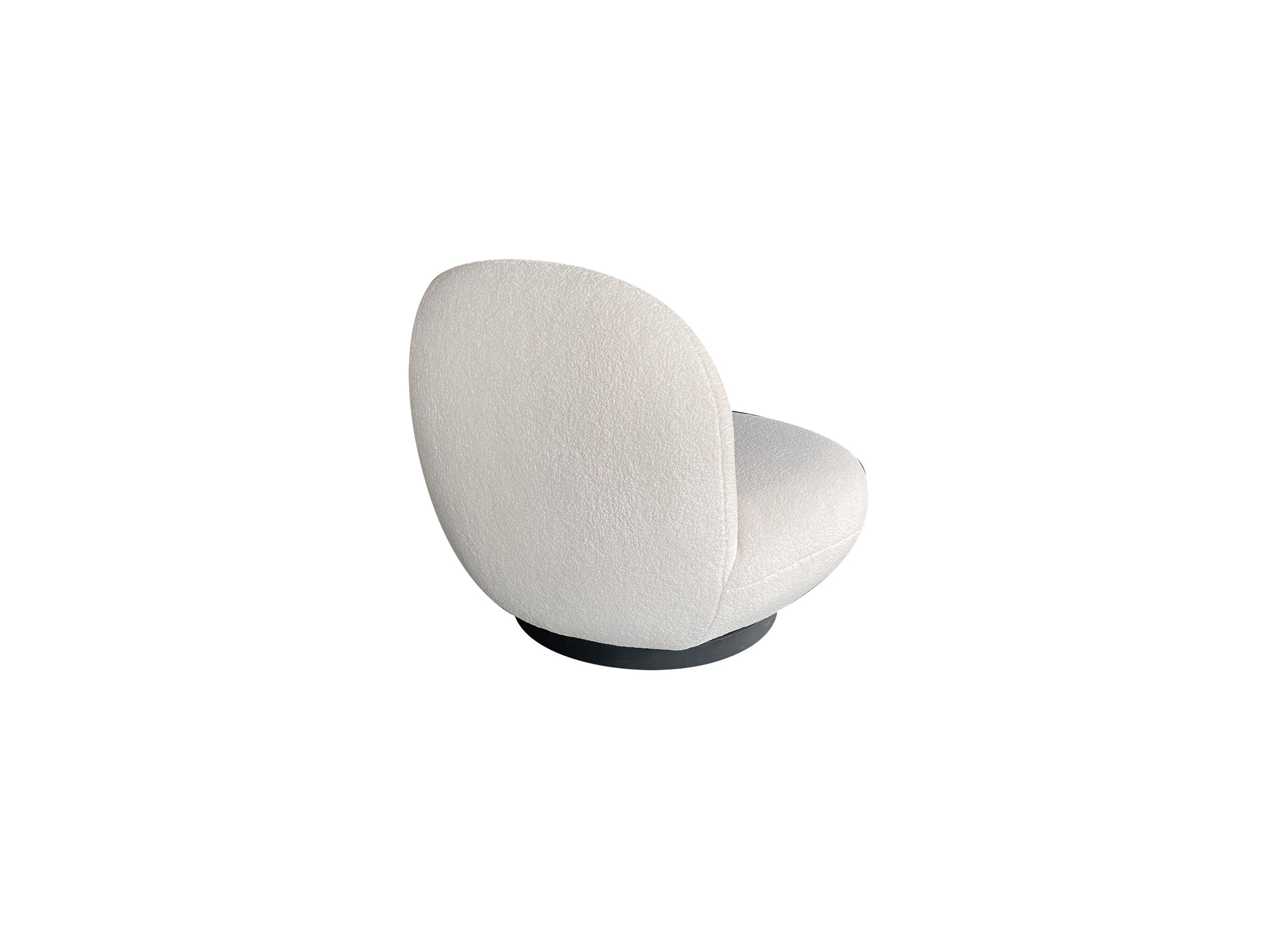 Aperçu - Fauteuil pivotant Criollo 91x95x71cm tissu - bouclé - blanc