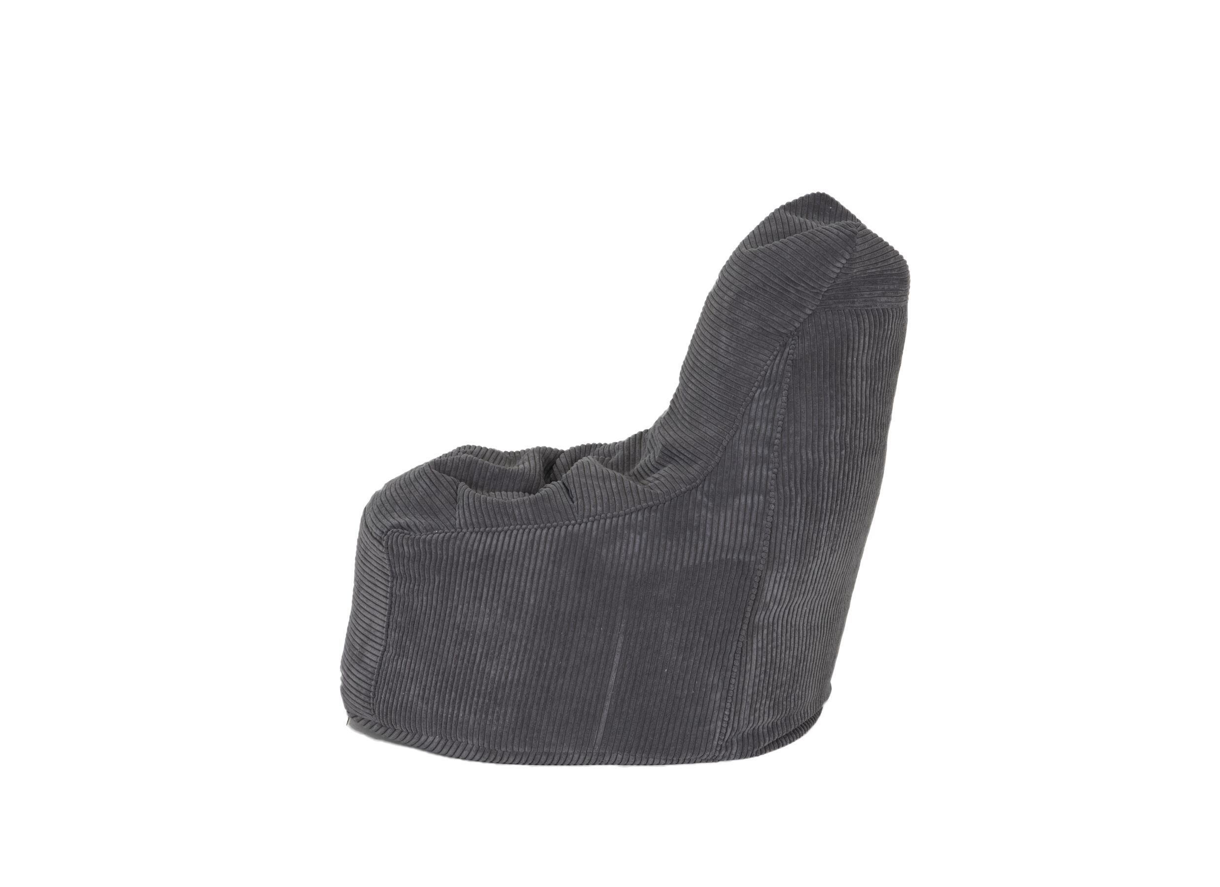 Pouf poire Pesaro 75x65x95cm - tissu - gris