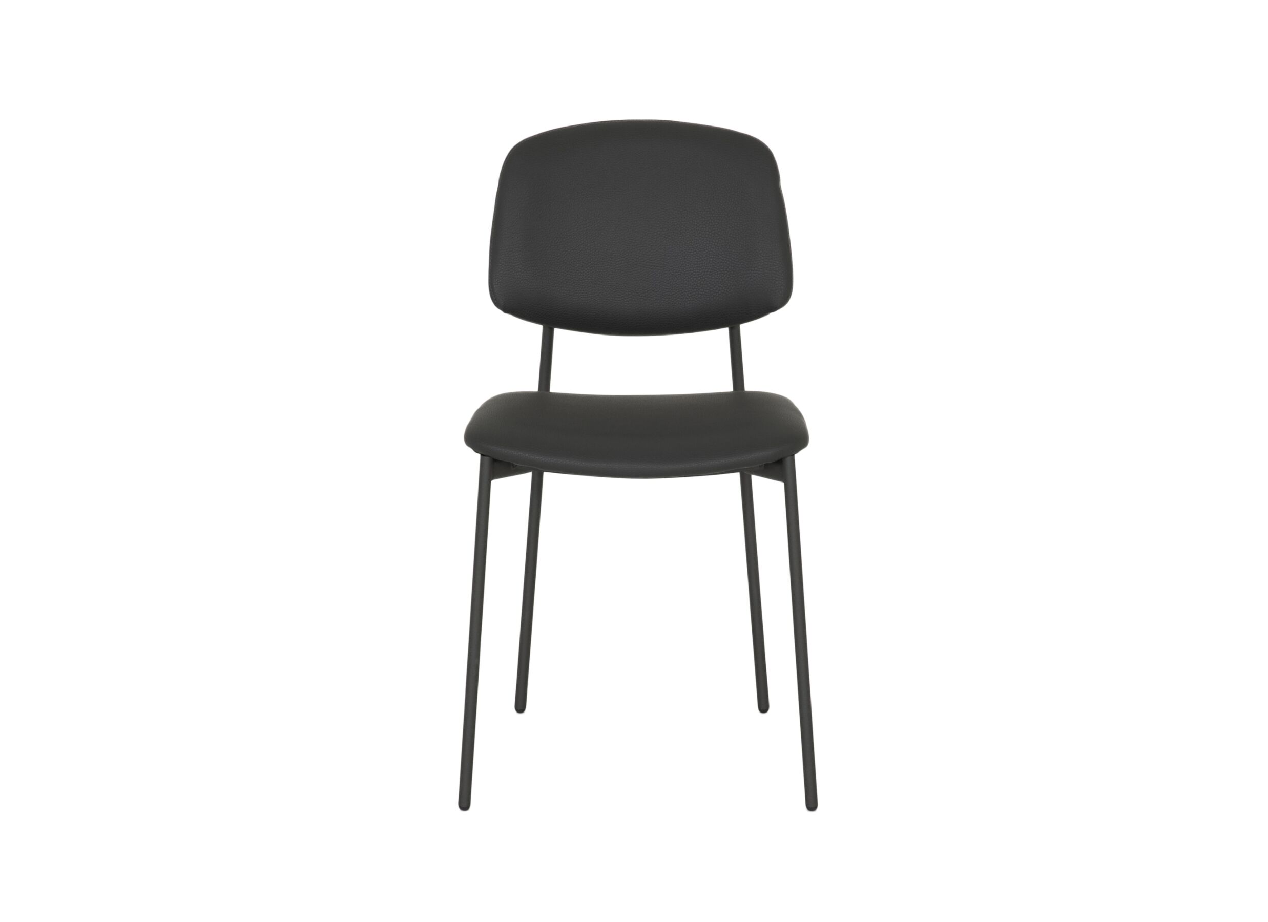 Chaise Lugano 46,5x55x81,5cm - acier/similicuir -anthracite