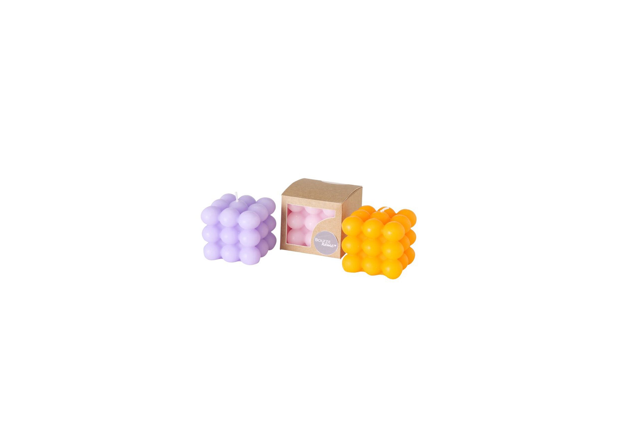 Bougie Bubble violet orange rose - Bougie Bubble violet orange rose