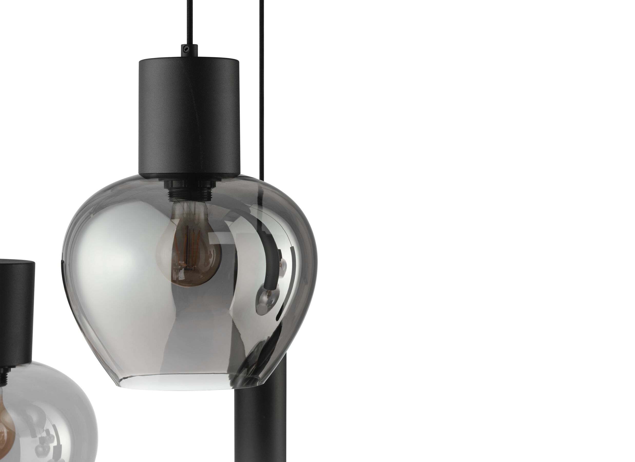 Detailfoto - Hanglamp Nuvia 5x20W E27 & 3x10W GU10 - metaal - zwart