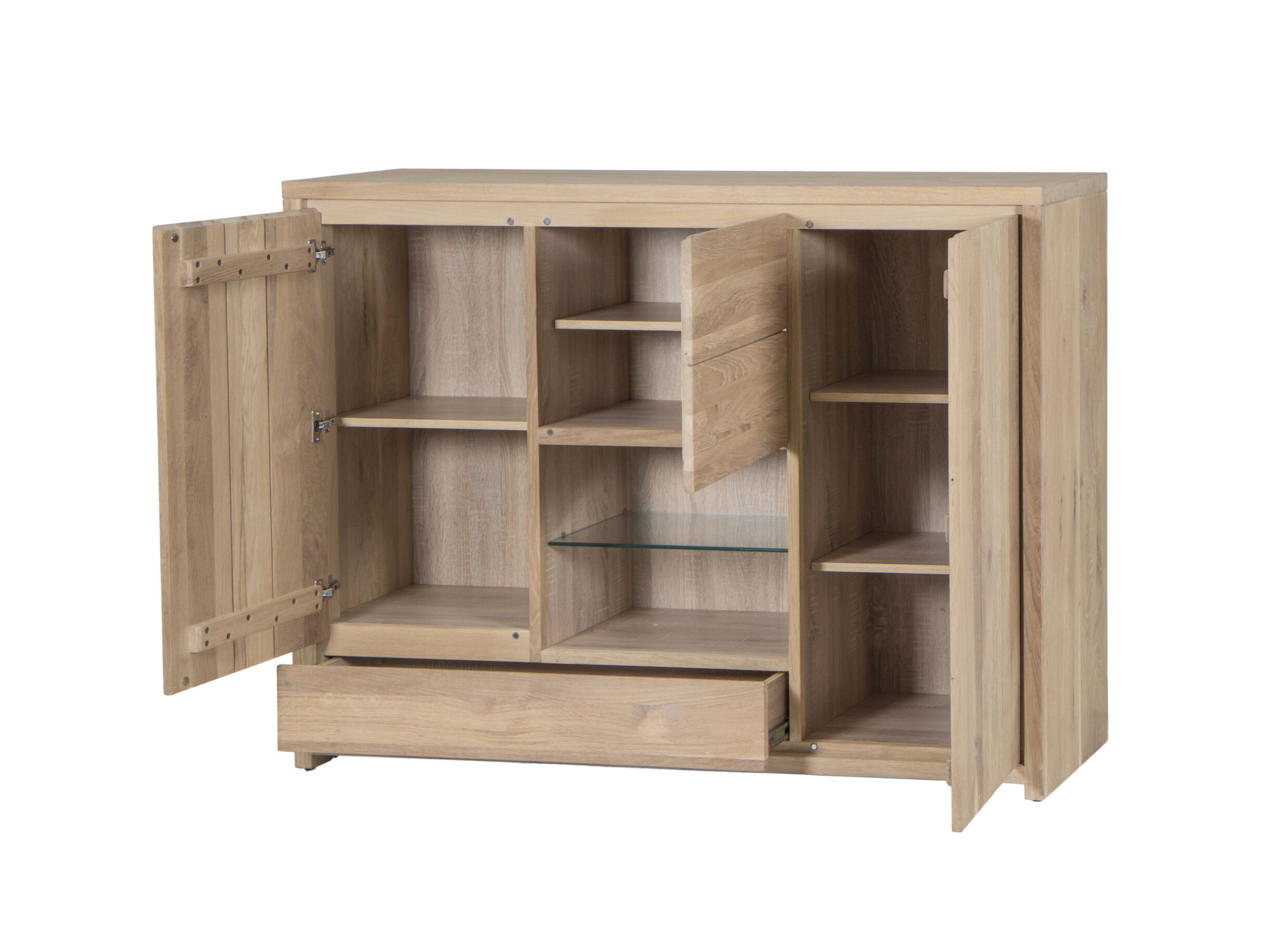 Kast Amarillo 160x45x120cm - eik massief & decor - naturel