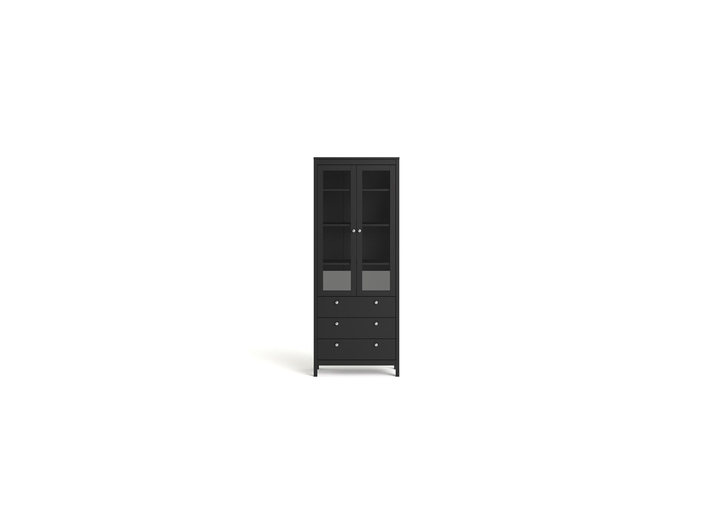 Vitrinekast Madrid 78cm - decor - zwart mat