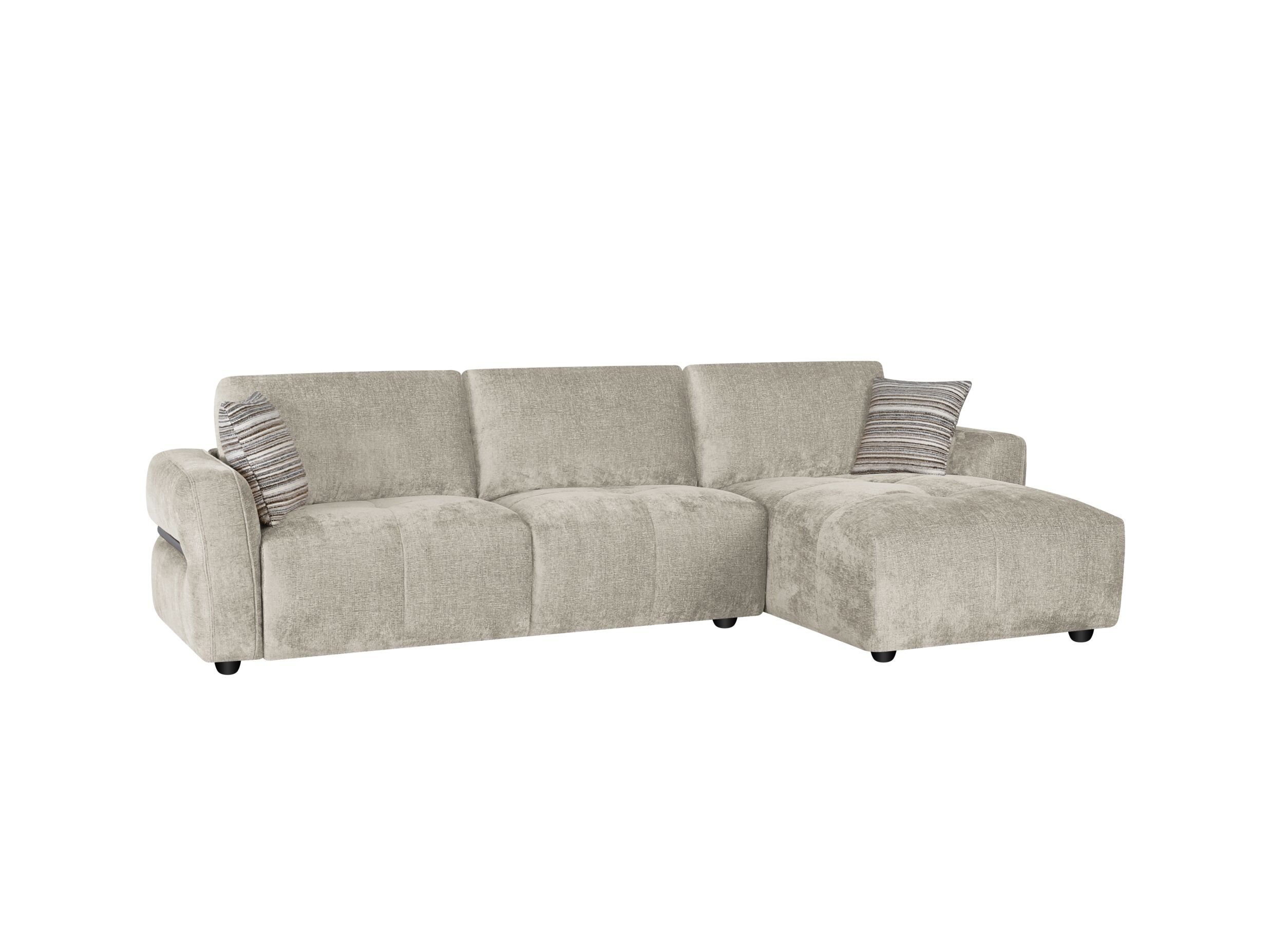Aperçu - Canapé d'angle Cantillo 297x157cm - chenille - beige