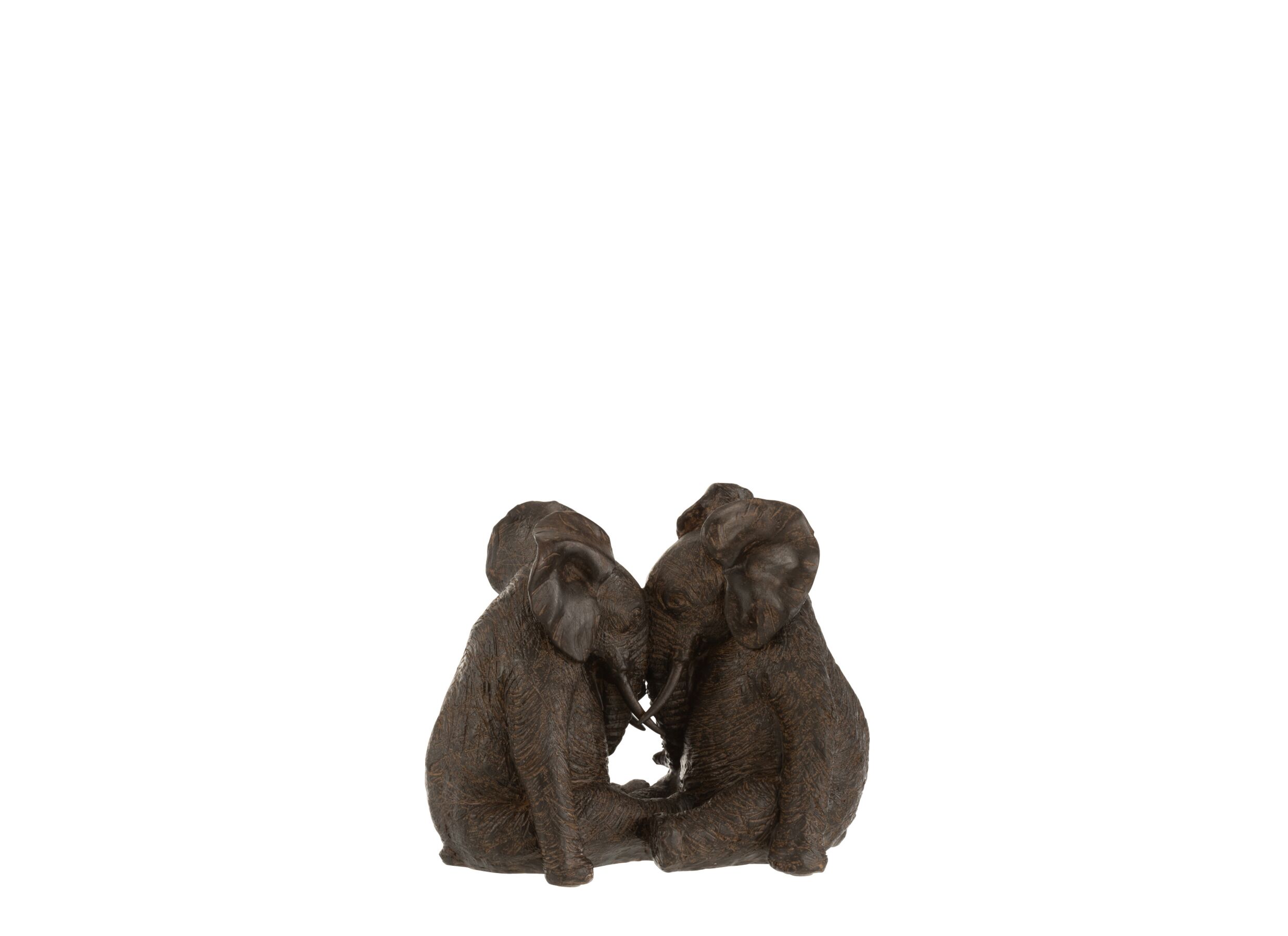 Statuette Couple d'éléphants H20cm - Statuette Couple d'éléphants H20cm