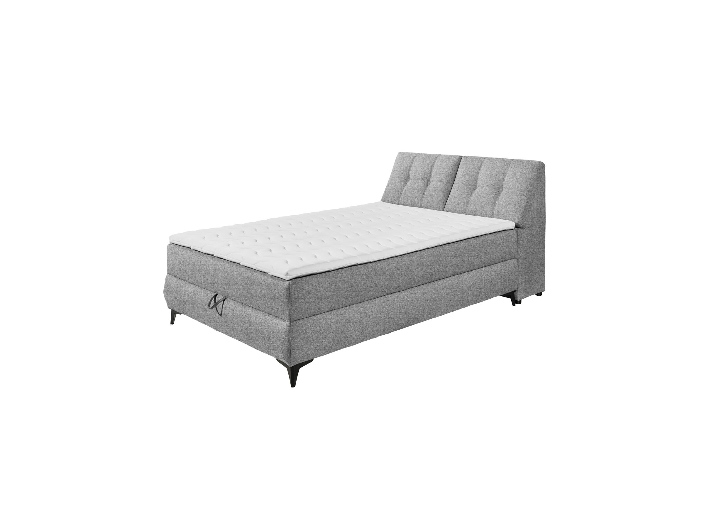 Lit box Atlantis 140x200cm avec rangement tissu gris - Lit box Atlantis 140x200cm avec rangement tissu gris