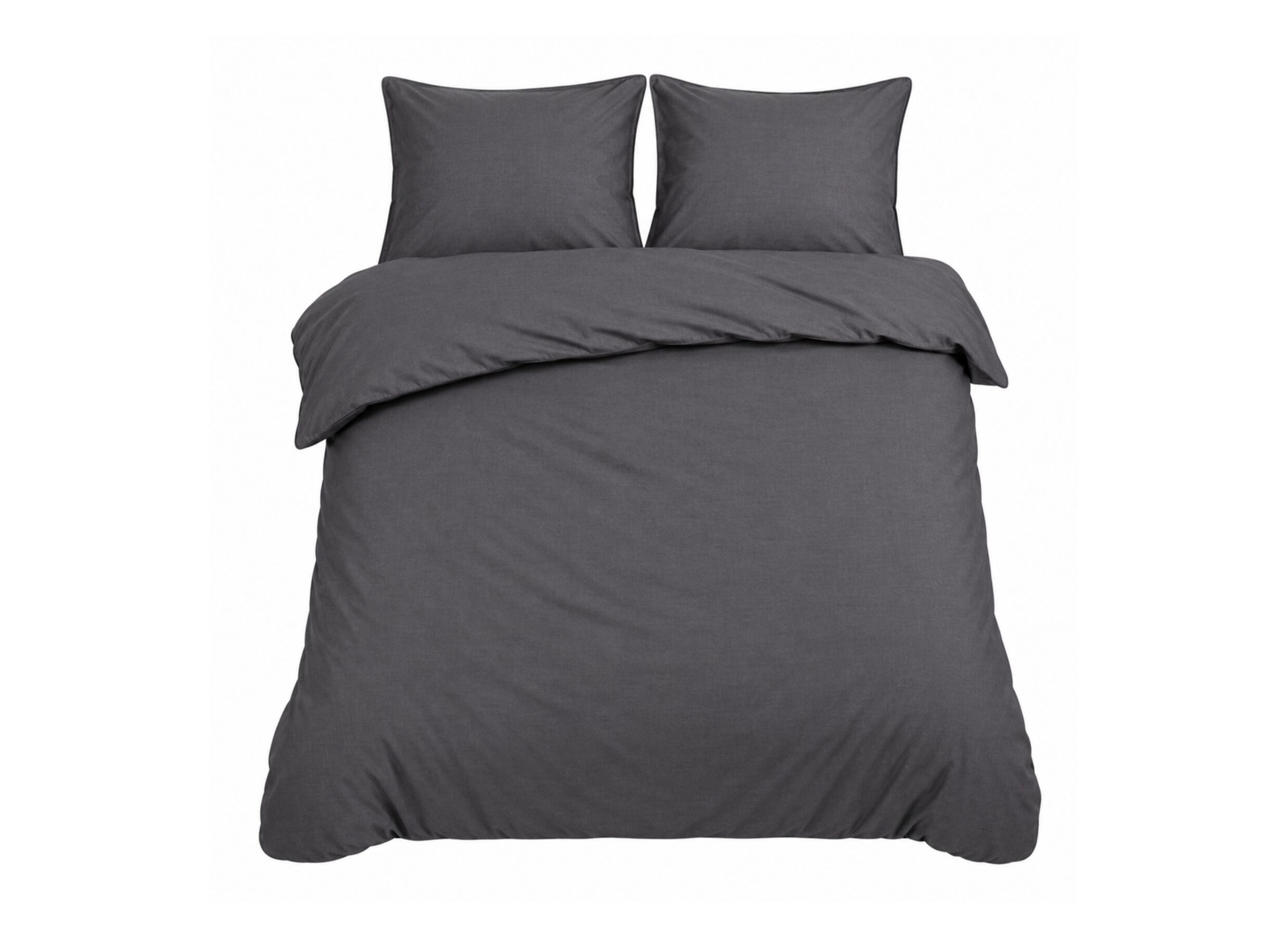 Dekbedovertrek Charme 260x240cm - polykatoen - donkergrijs - Housse de couette Charme 260x240cm - polycoton - gris foncé