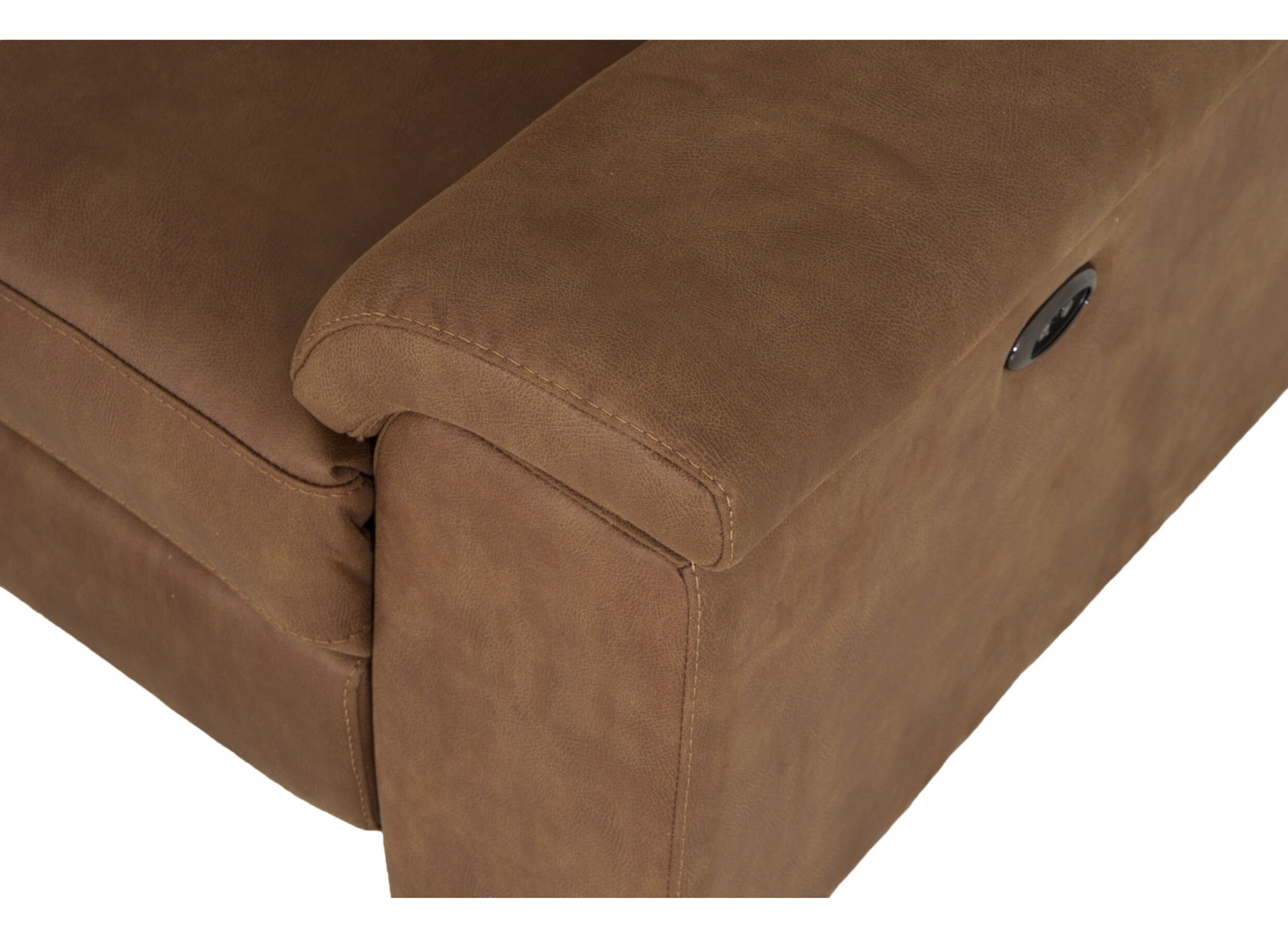 Hoeksalon Fall 271x213cm - stof - cognac met relax