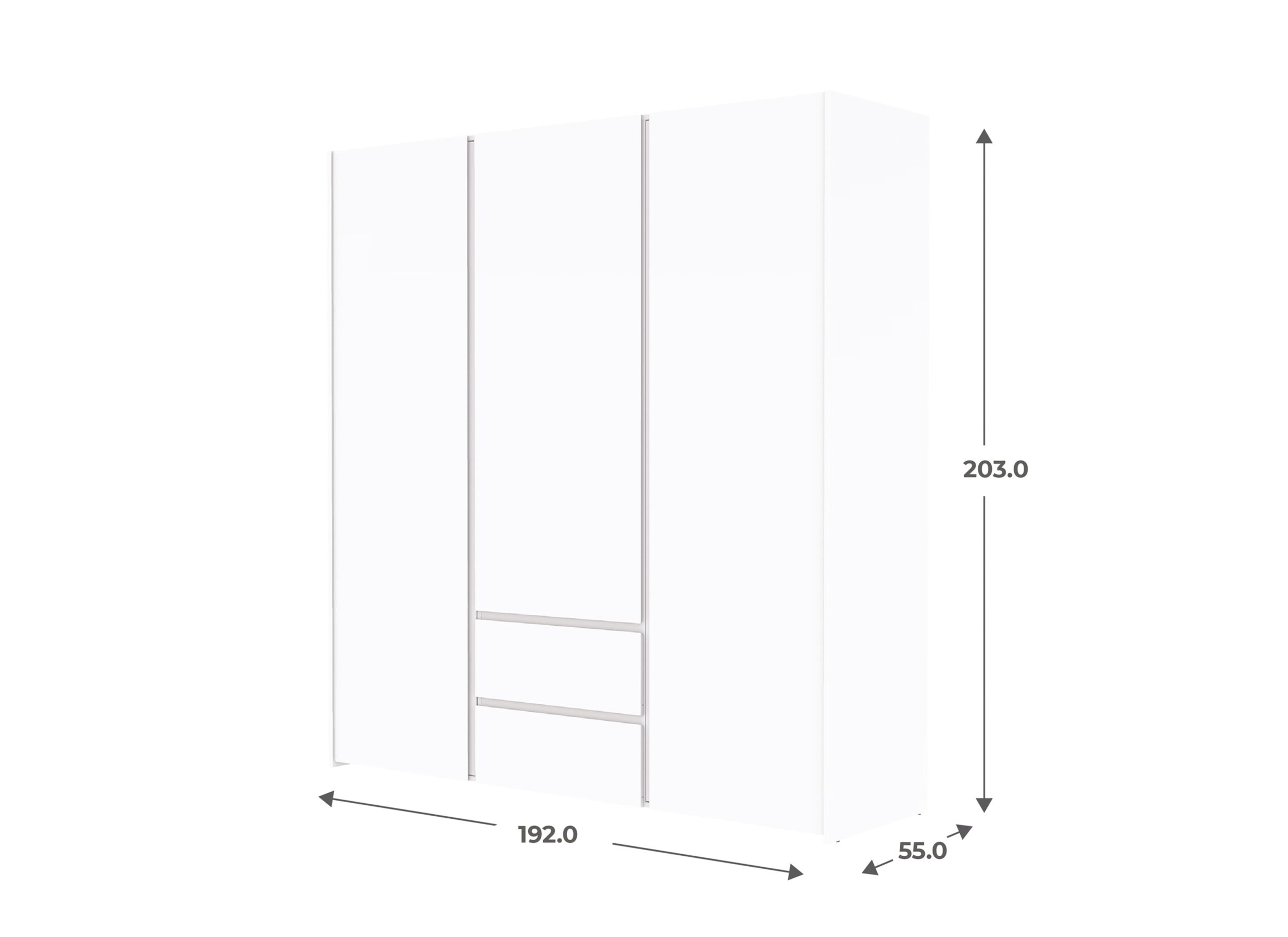 Dimensions - Garde-robe Mosaik 192cm - décor - blanc
