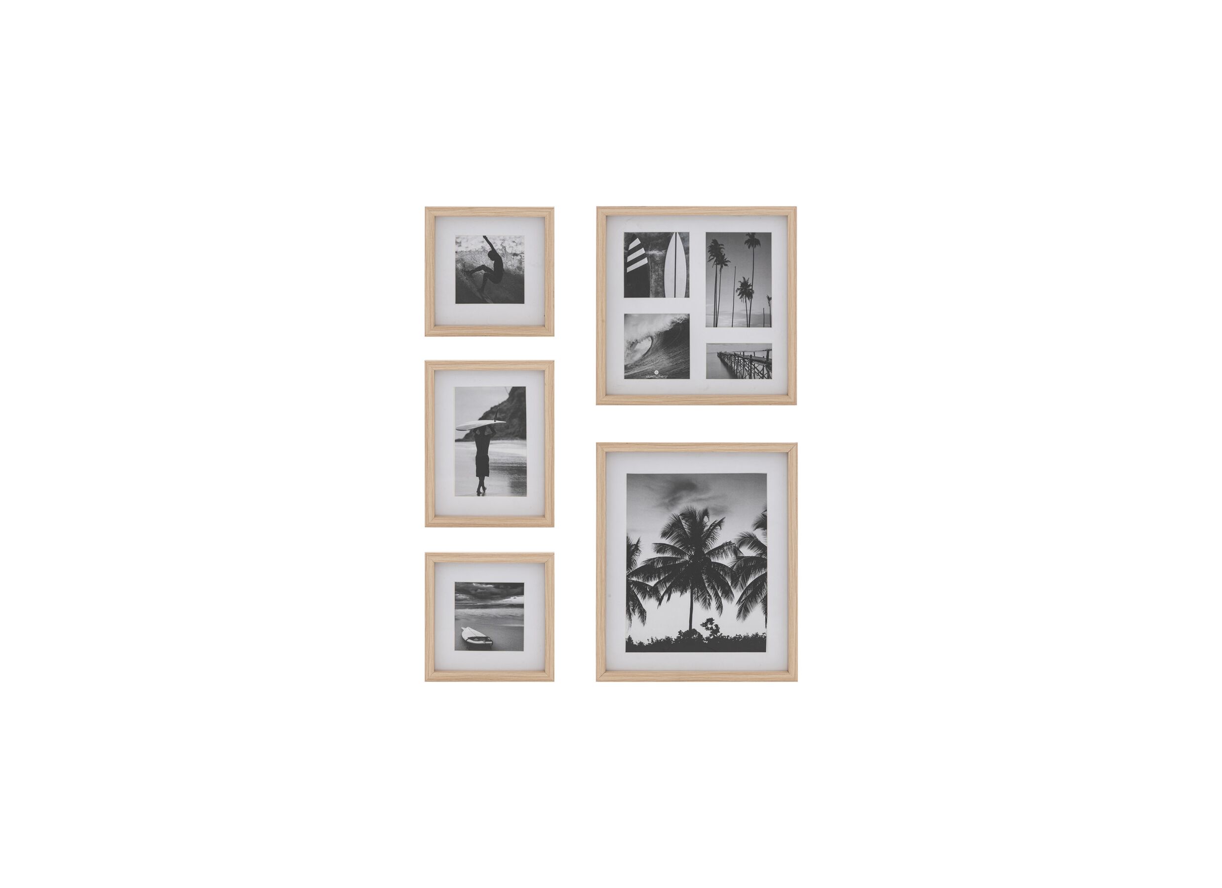 Fotokader Erin MDF/glas - naturel - Cadre photo Erin MDF/verre - naturel 5 cadres