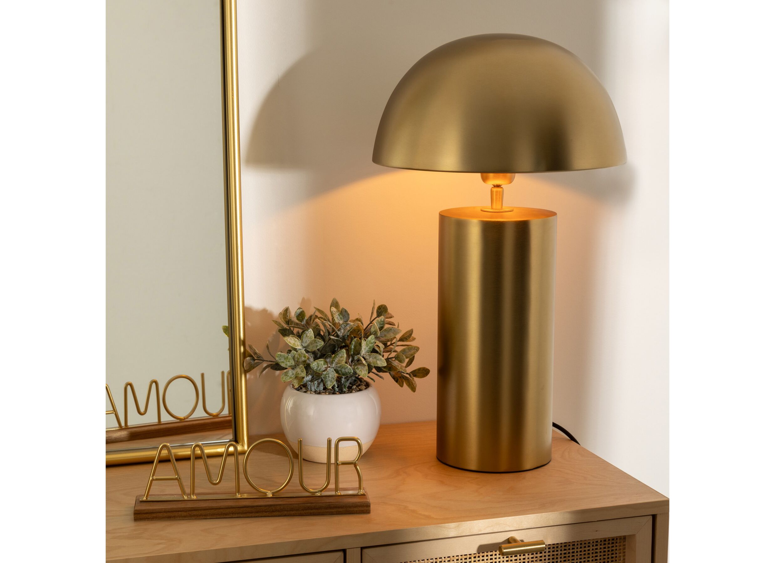 Foto ambiance - Lampe de table Champi Ø30xH50cm E27 - fer - doré