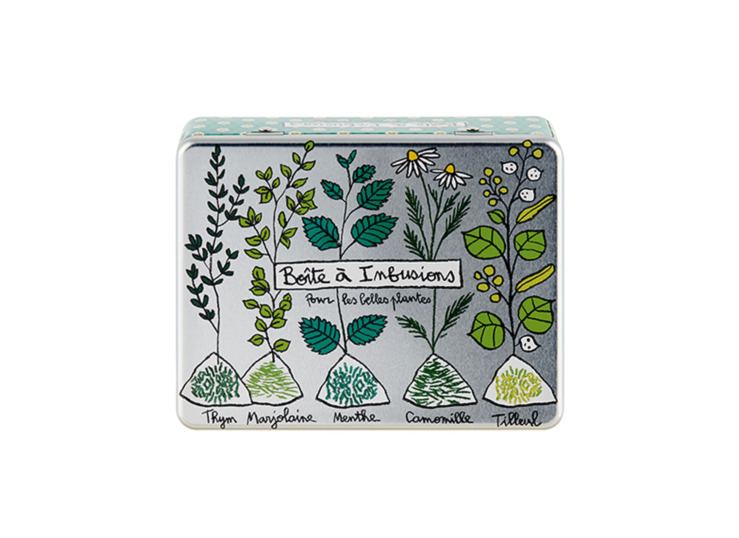 Hoofdfoto - Voorraadpot Deco Plantes 20,5x14,5xH7cm - metaal - multicolor
