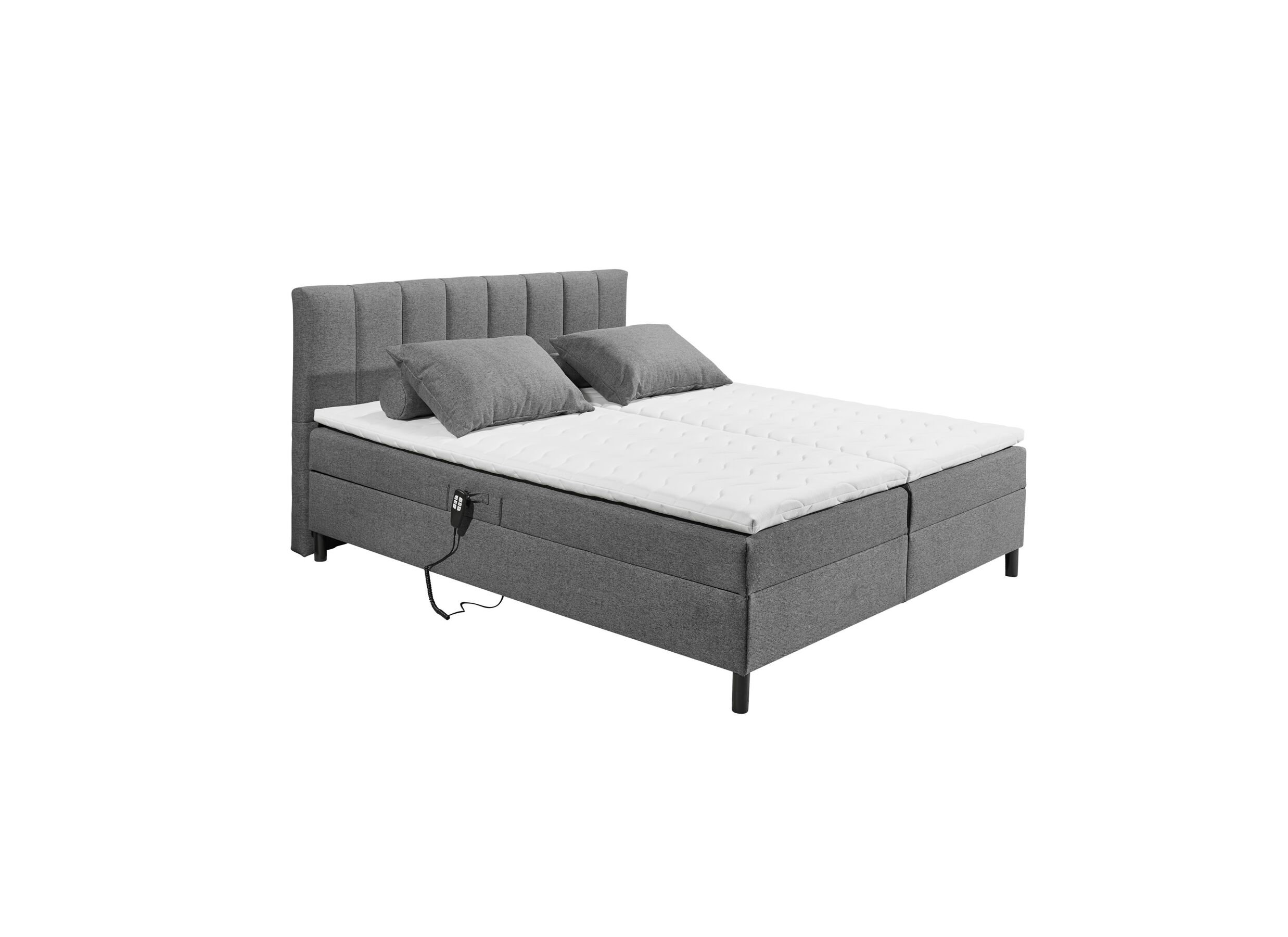 Lit box Miralindo 180x200cm électrique tissu nordic graphite
