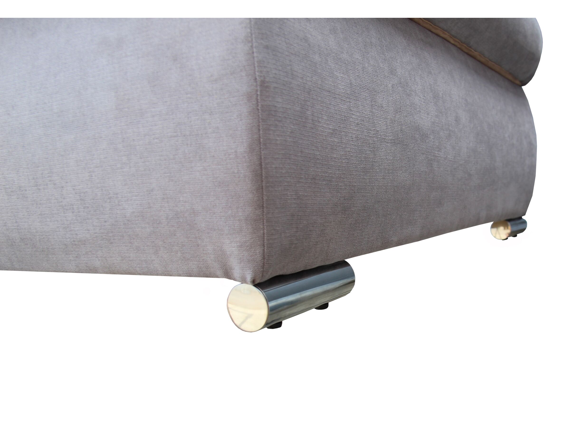Canapé d'angle Caro 272x197cm - tissu - gris moyen avec fonction de lit et rangement