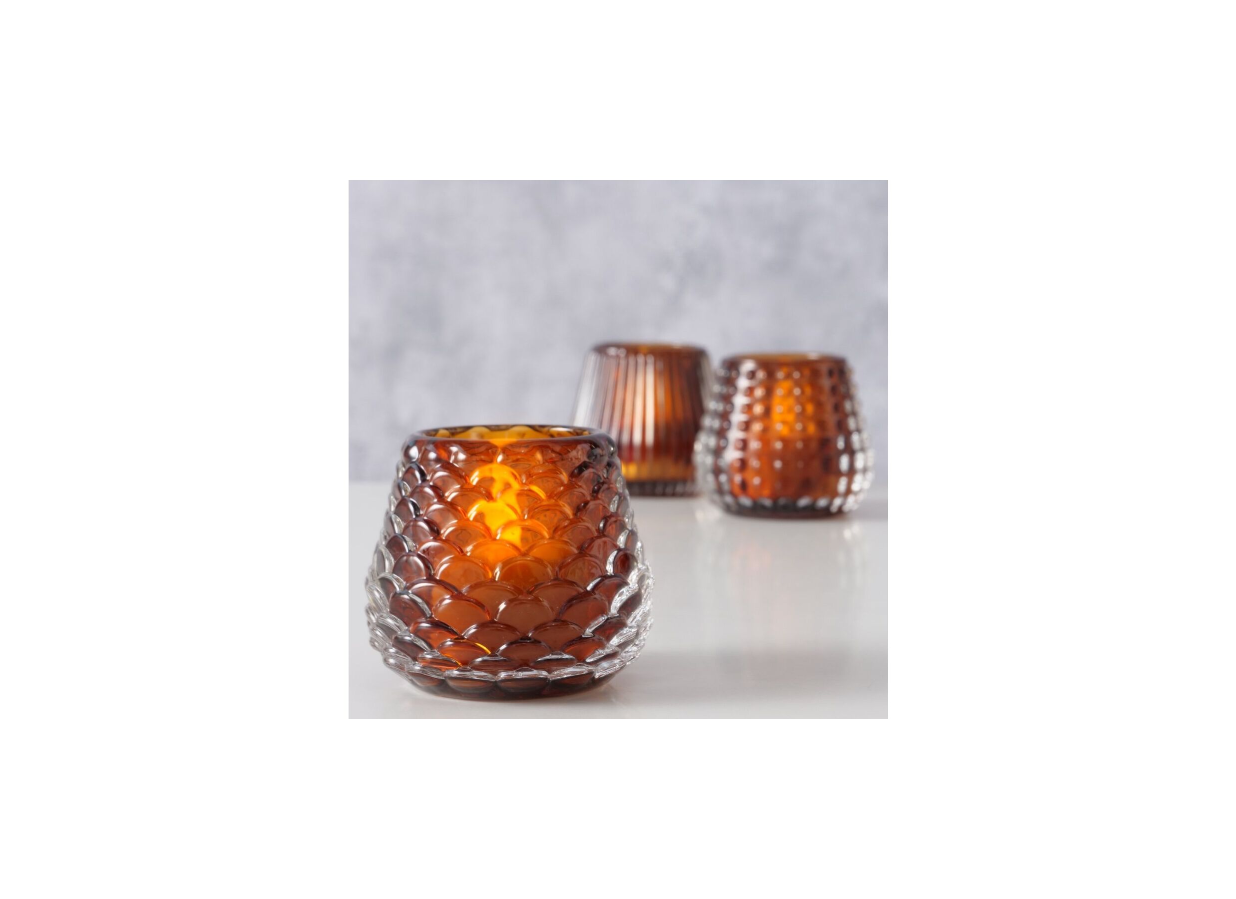 Foto ambiance - Porte-bougie Zato H6,5cm orange