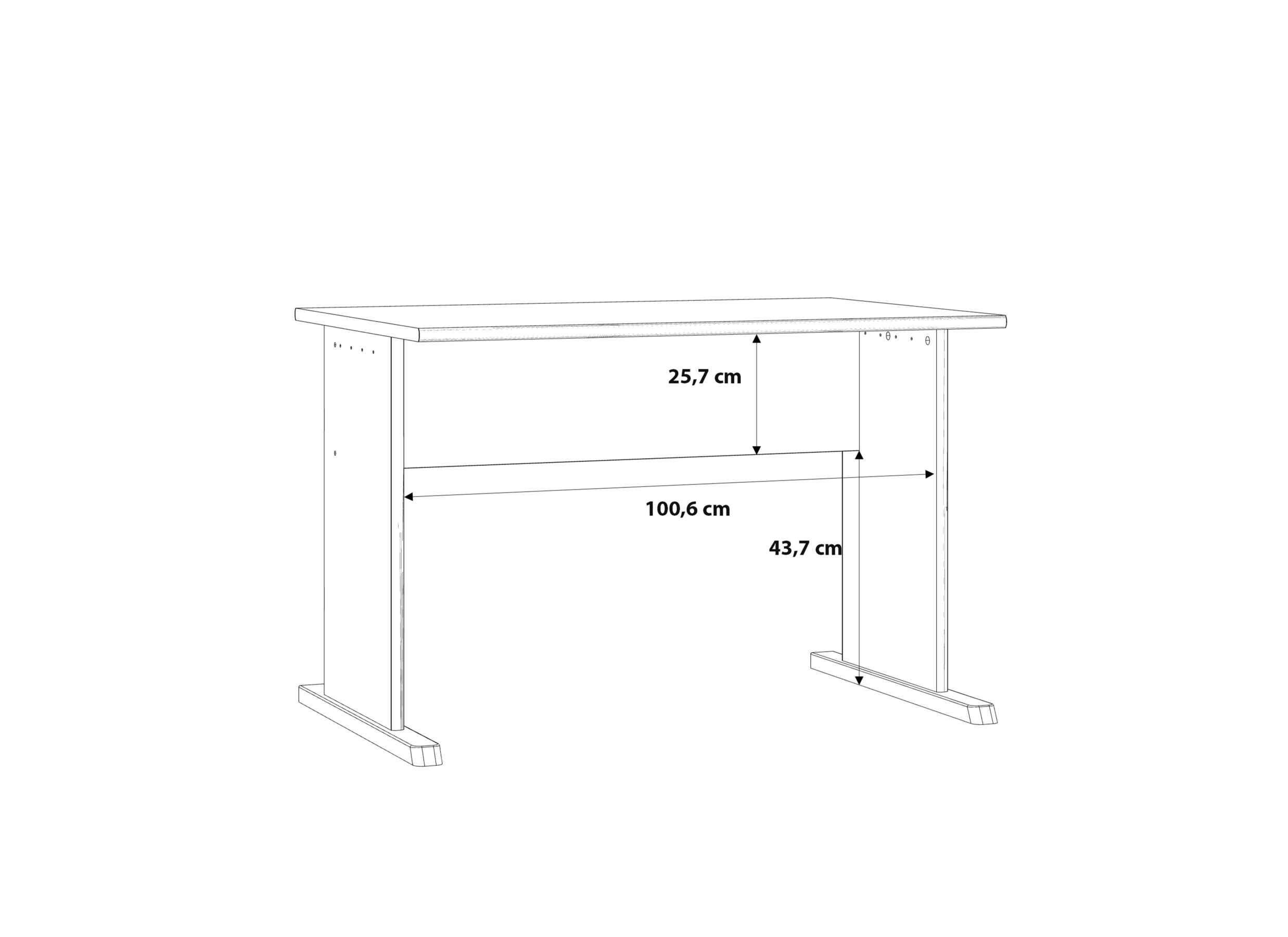 Dimensions - Bureau Topic 108x72cm - décor - blanc