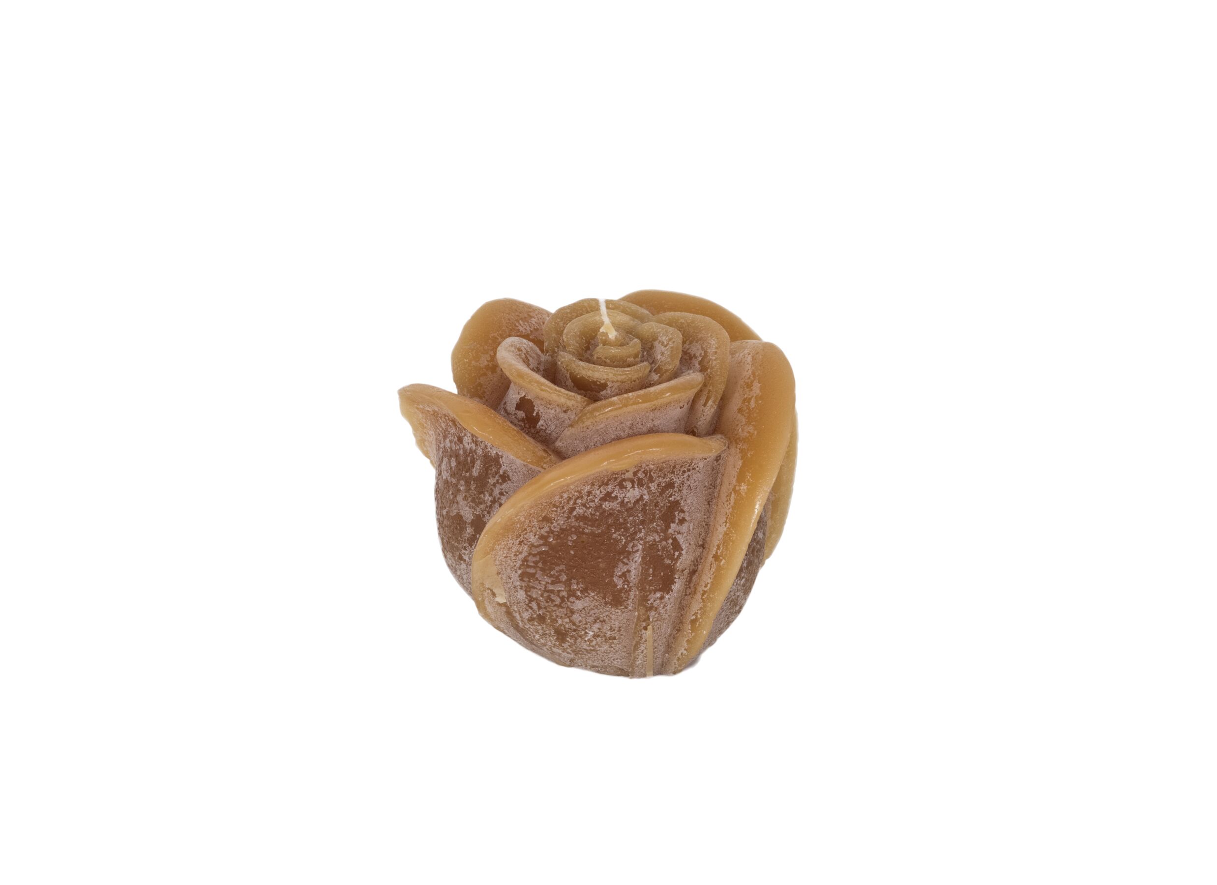 Plus Important - Bougie Roses Sculptures M Ø12x10cm - rustique - cognac
