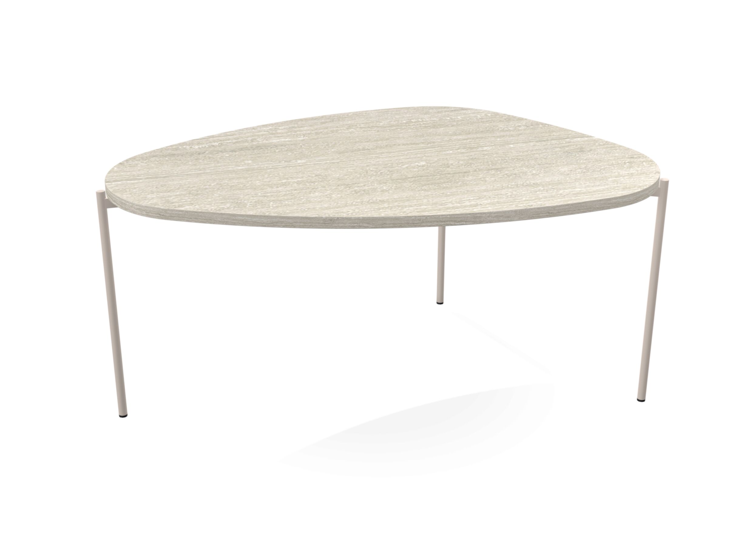 Overzichtsfoto - Salontafel Trio 110x70cm - HPL - travertin tivoli & sable