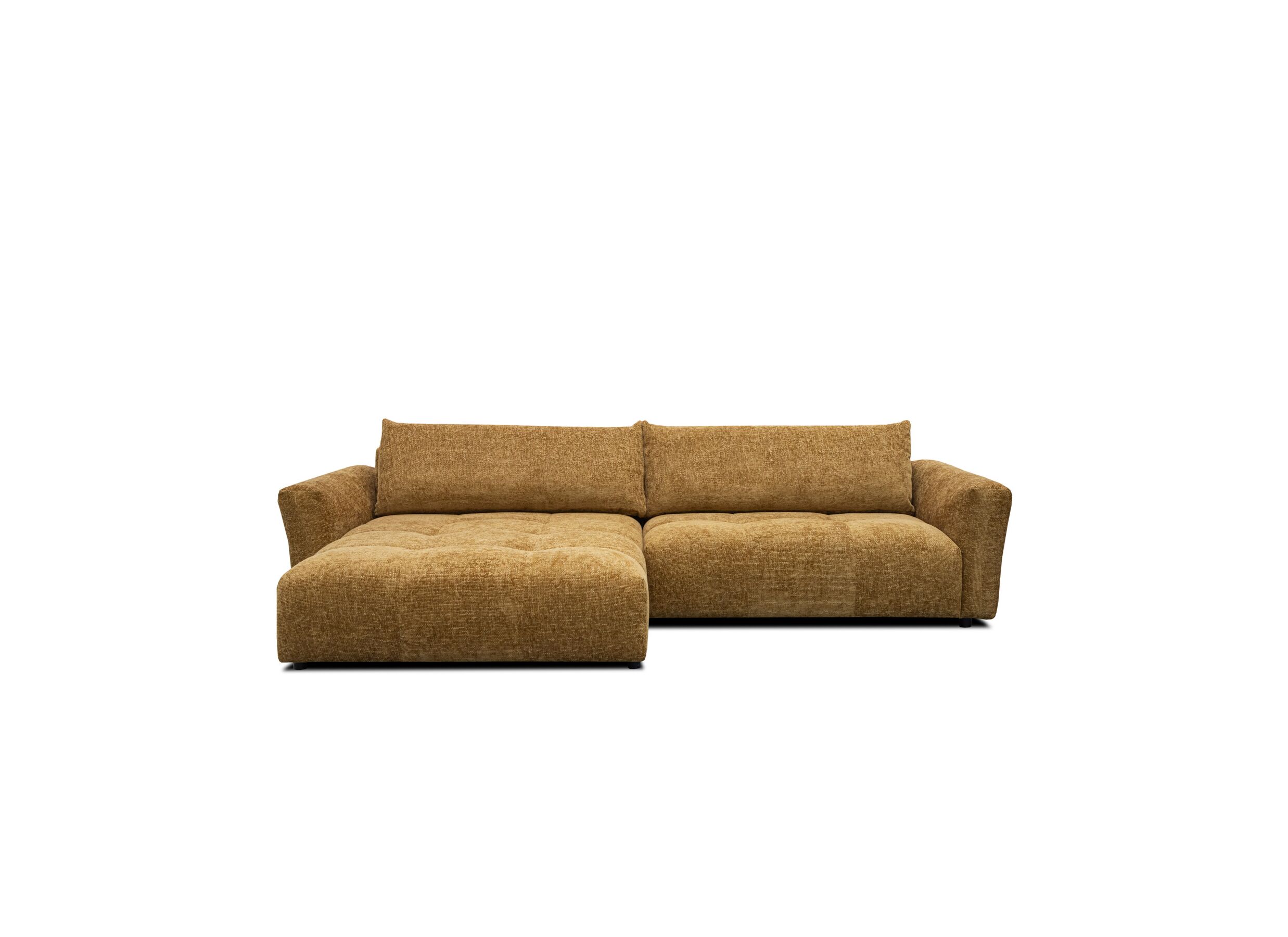 Aperçu - Canapé d'angle Amber 314x173cm - tissu - ocre