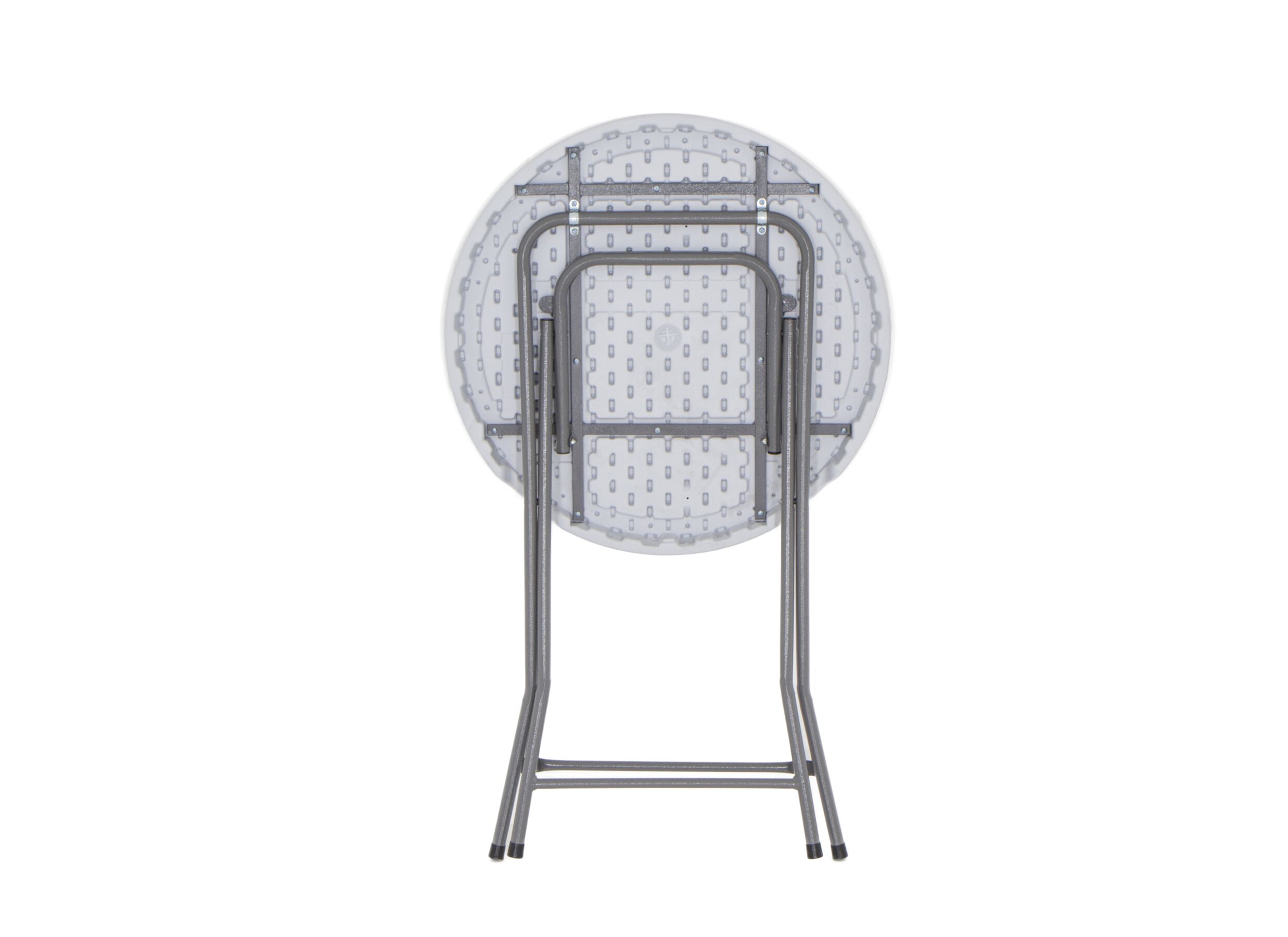 Table de bar Tessa Ø80x110cm - matière synthétique - blanc