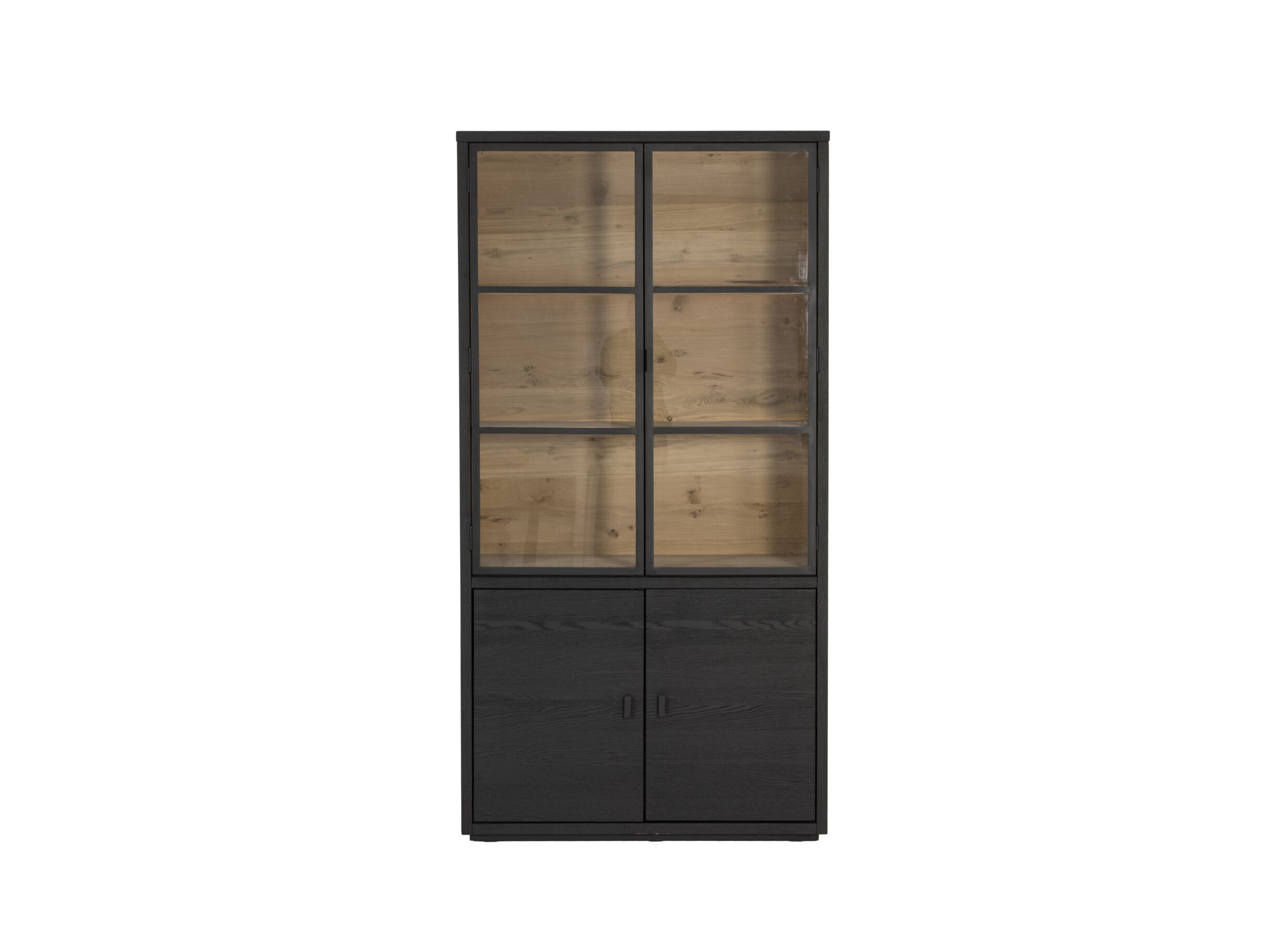 Aperçu - Vitrine Mauri 116,5cm - chêne massif - noir avec éclairage
