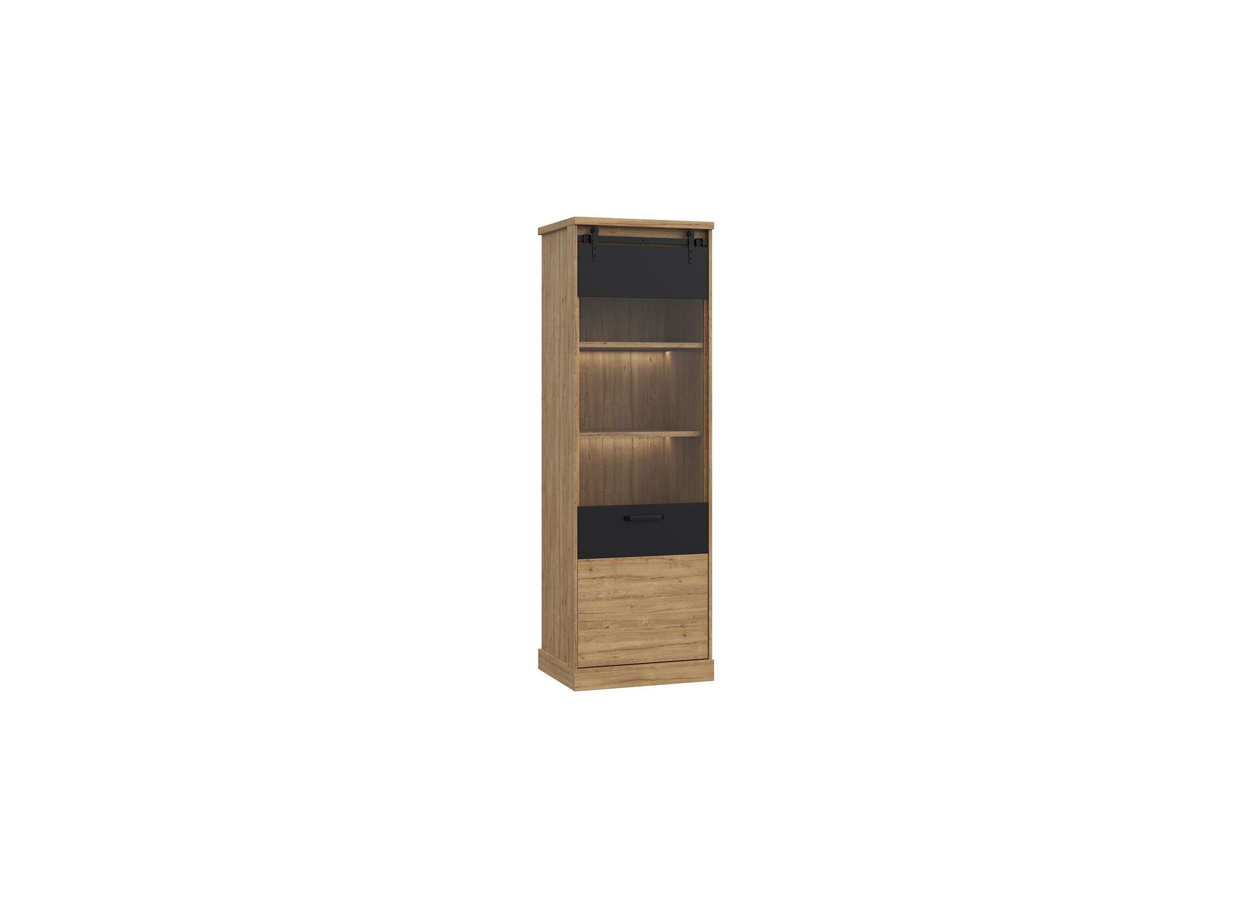 Vitrinekast Kaszimiro 63cm - decor - waterford eik /zwart