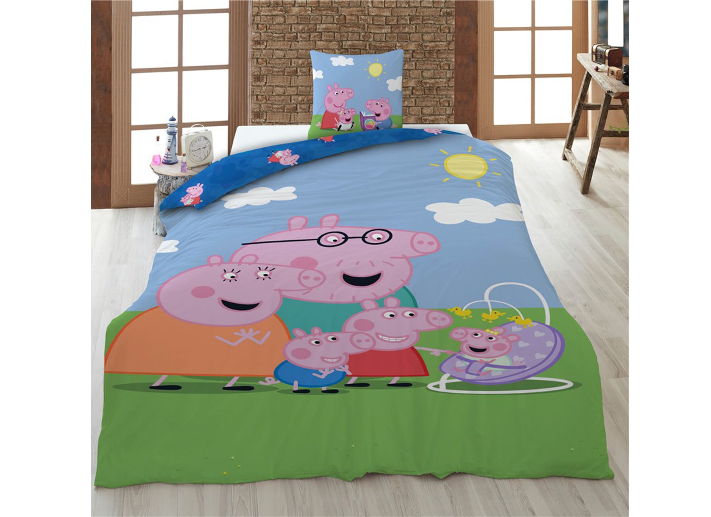 Sfeerfoto - Dekbedovertrek Peppa Pig 140x200cm - polykatoen - multicolor