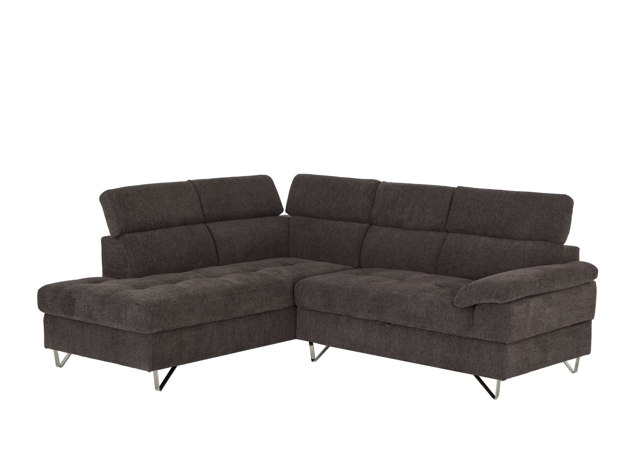 Hoeksalon Sirocco 230x200cm - stof - donkergrijs met bedfunctie