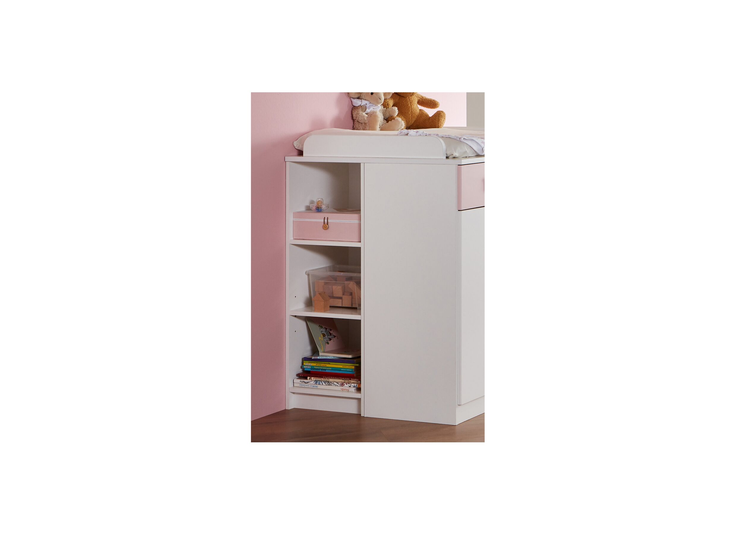 Rek Cindy 35x38x91cm - decor - roze/wit