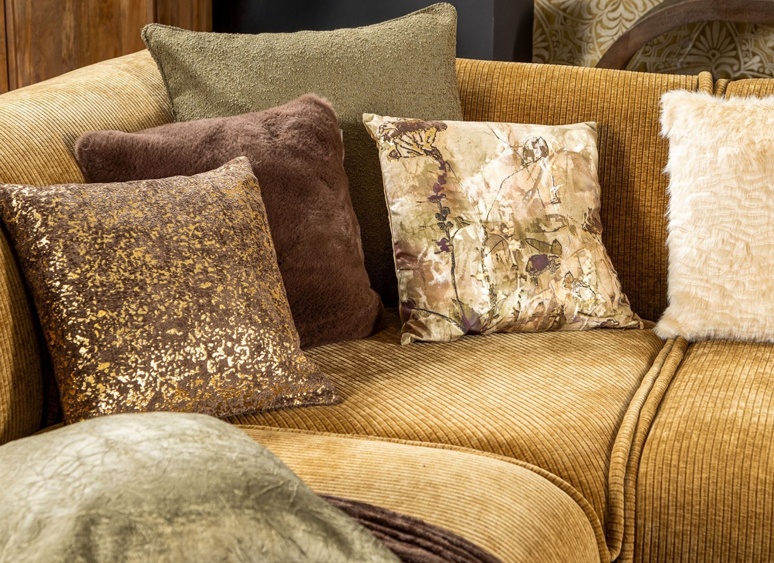 Foto ambiance - Coussin Flow 45x45cm - polyester - chocolat martini
