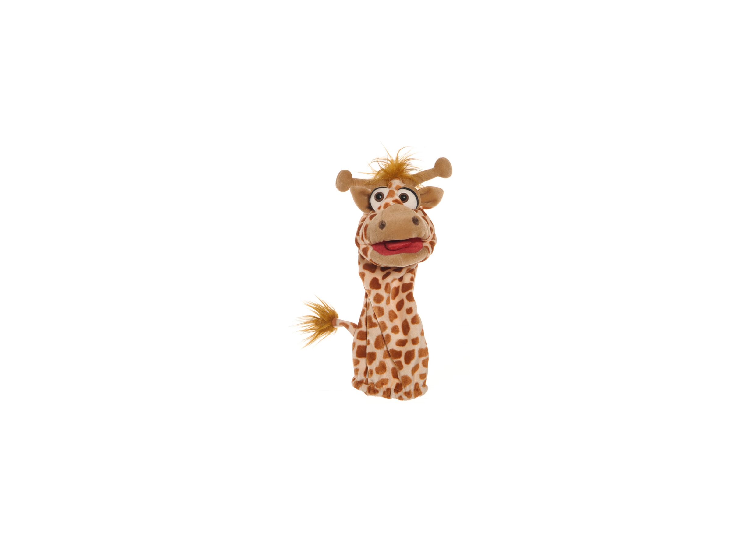 Plus Important - Marionnette à main Girafe H39cm - polyester - beige/brun