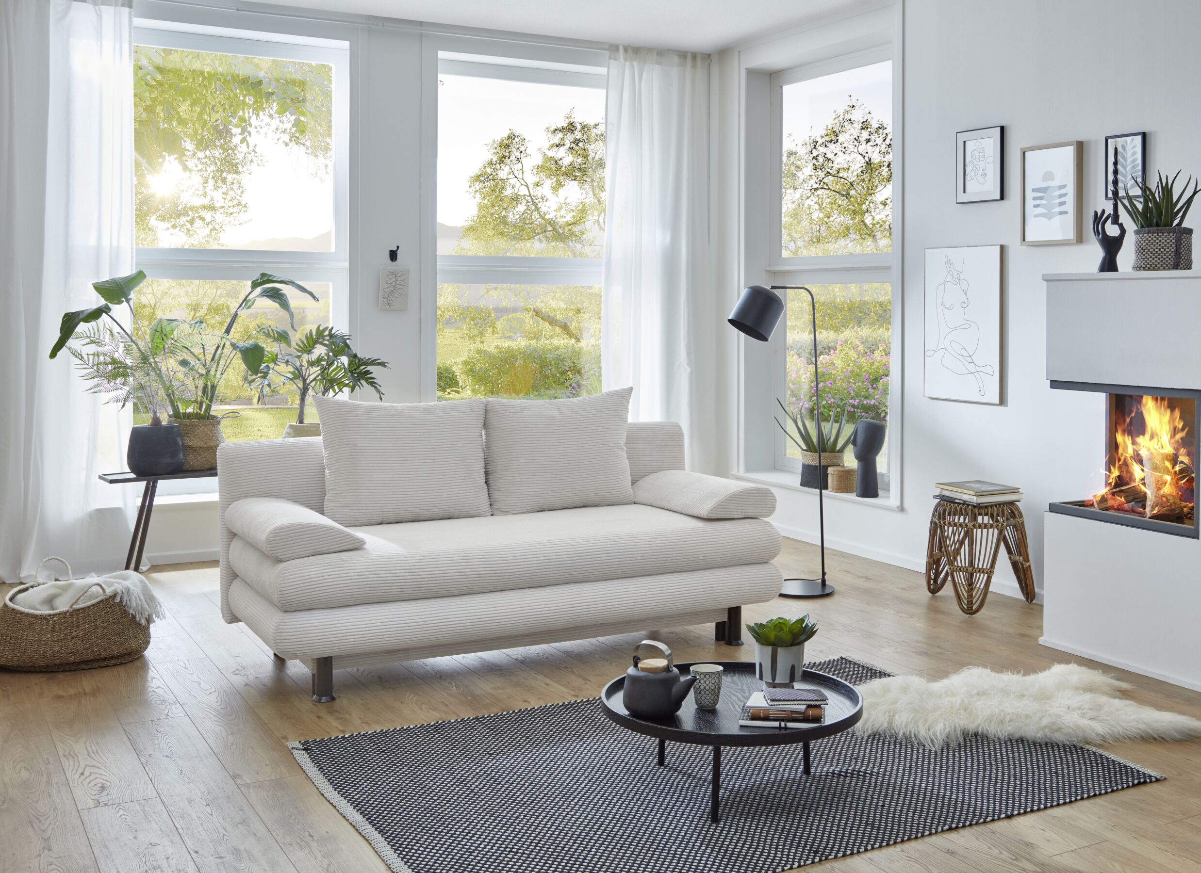 Sfeerfoto - Zetelbed SO240 Bern 2 persoons - stof - beige