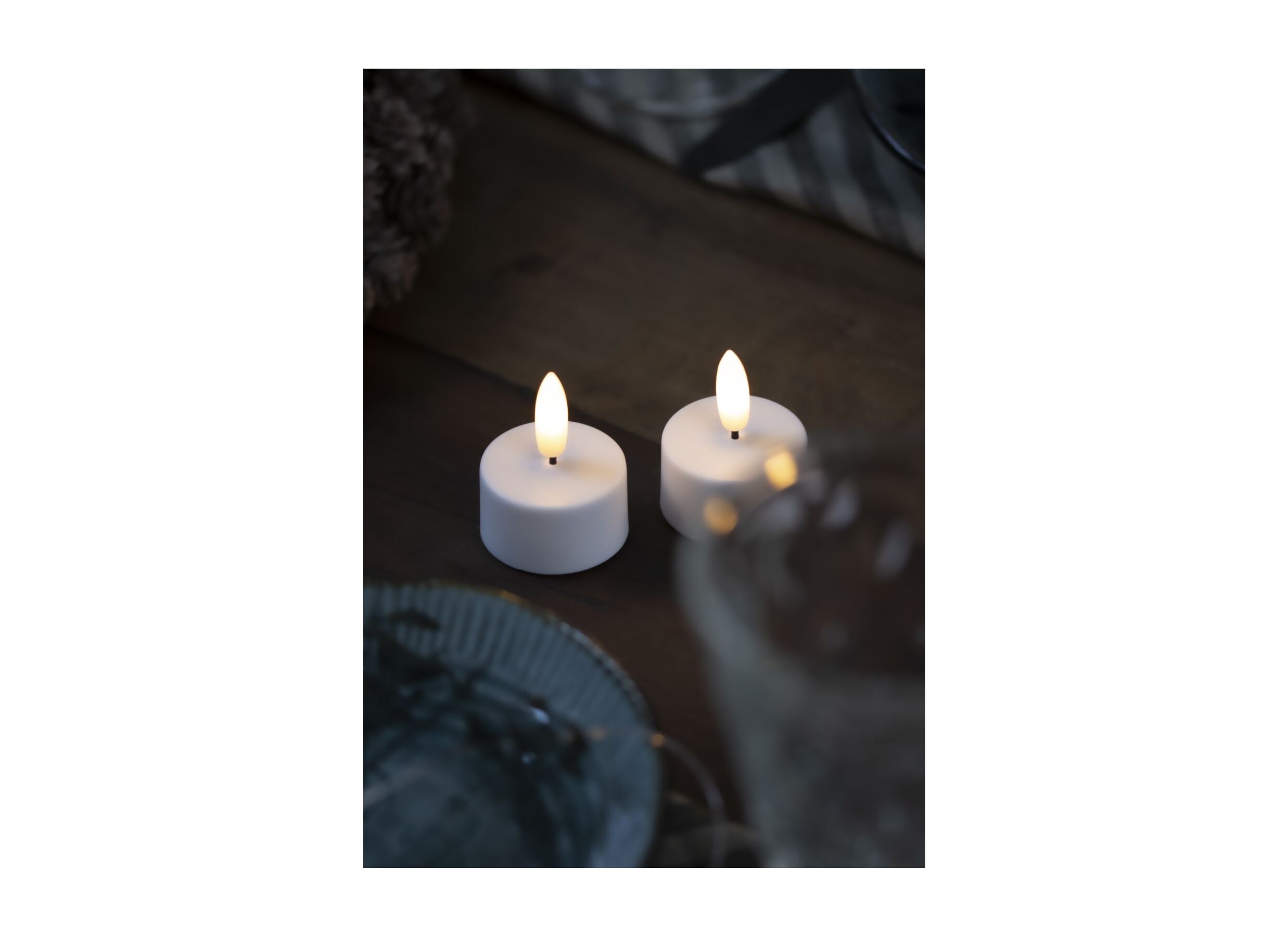 Foto ambiance - Bougie à LED Sille Rechargeable blanc lot de 2