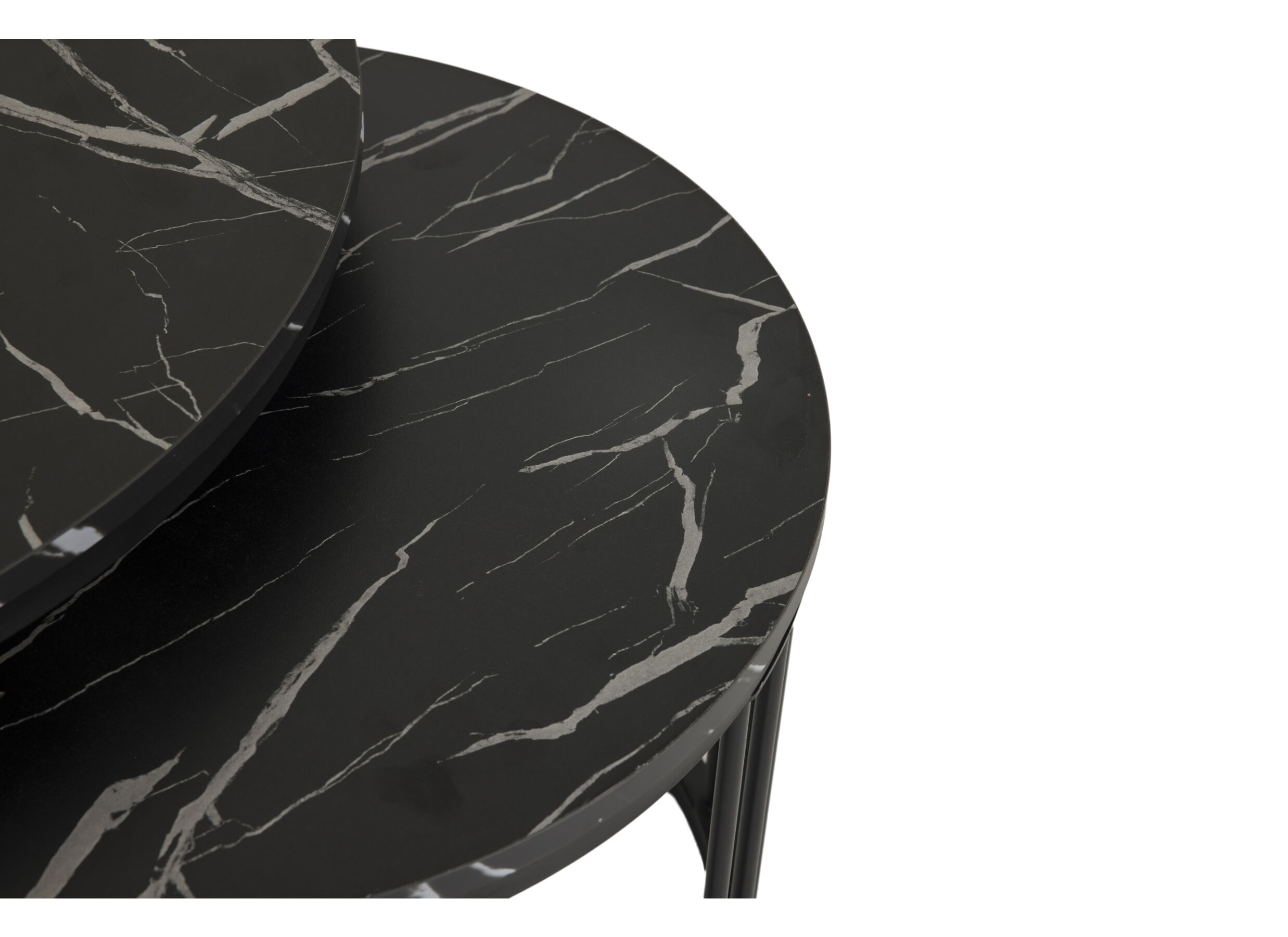 Detail - Table d'appoint décor & marbre - noir - lot de 2