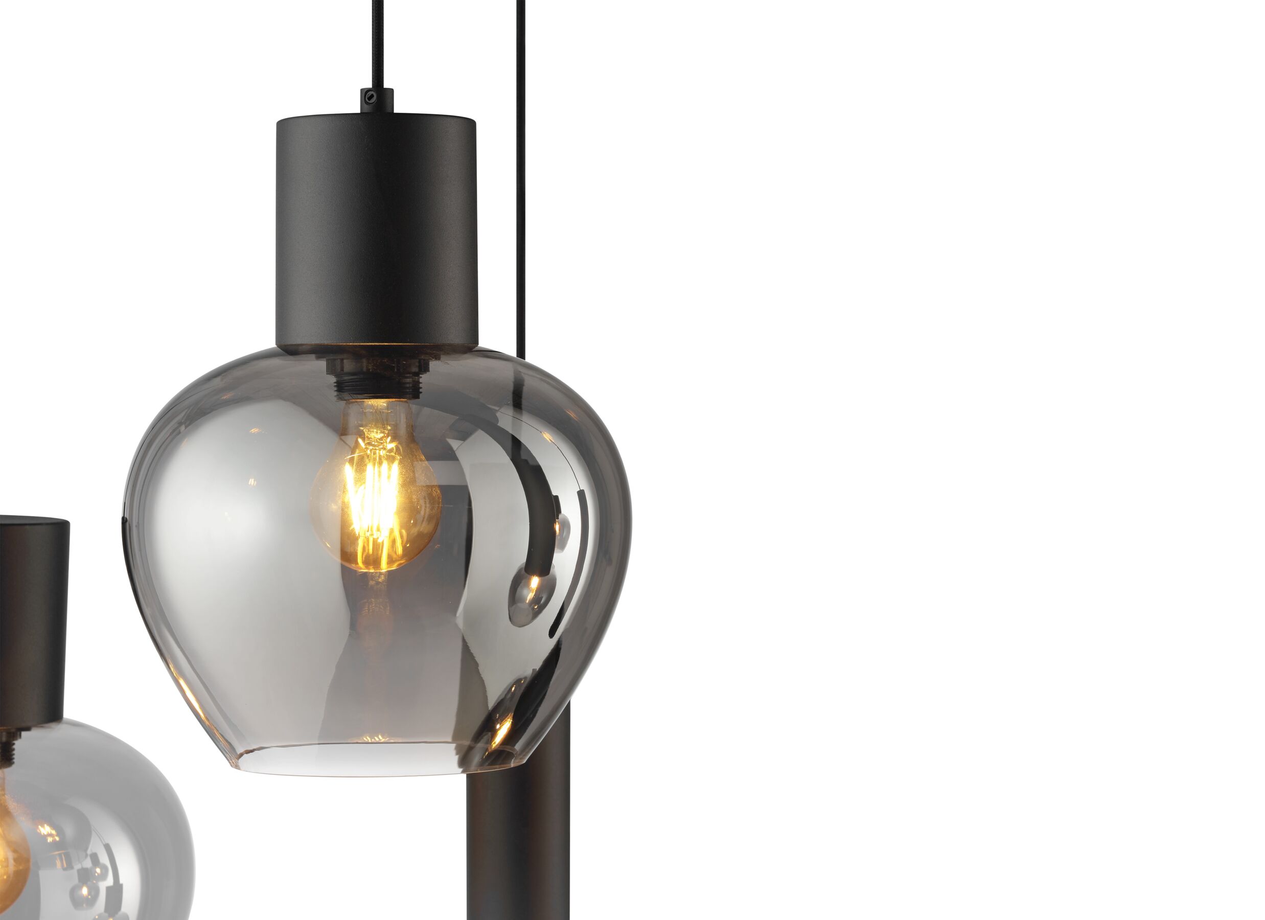 Detailfoto - Hanglamp Nuvia 5x20W E27 & 3x10W GU10 - metaal - zwart