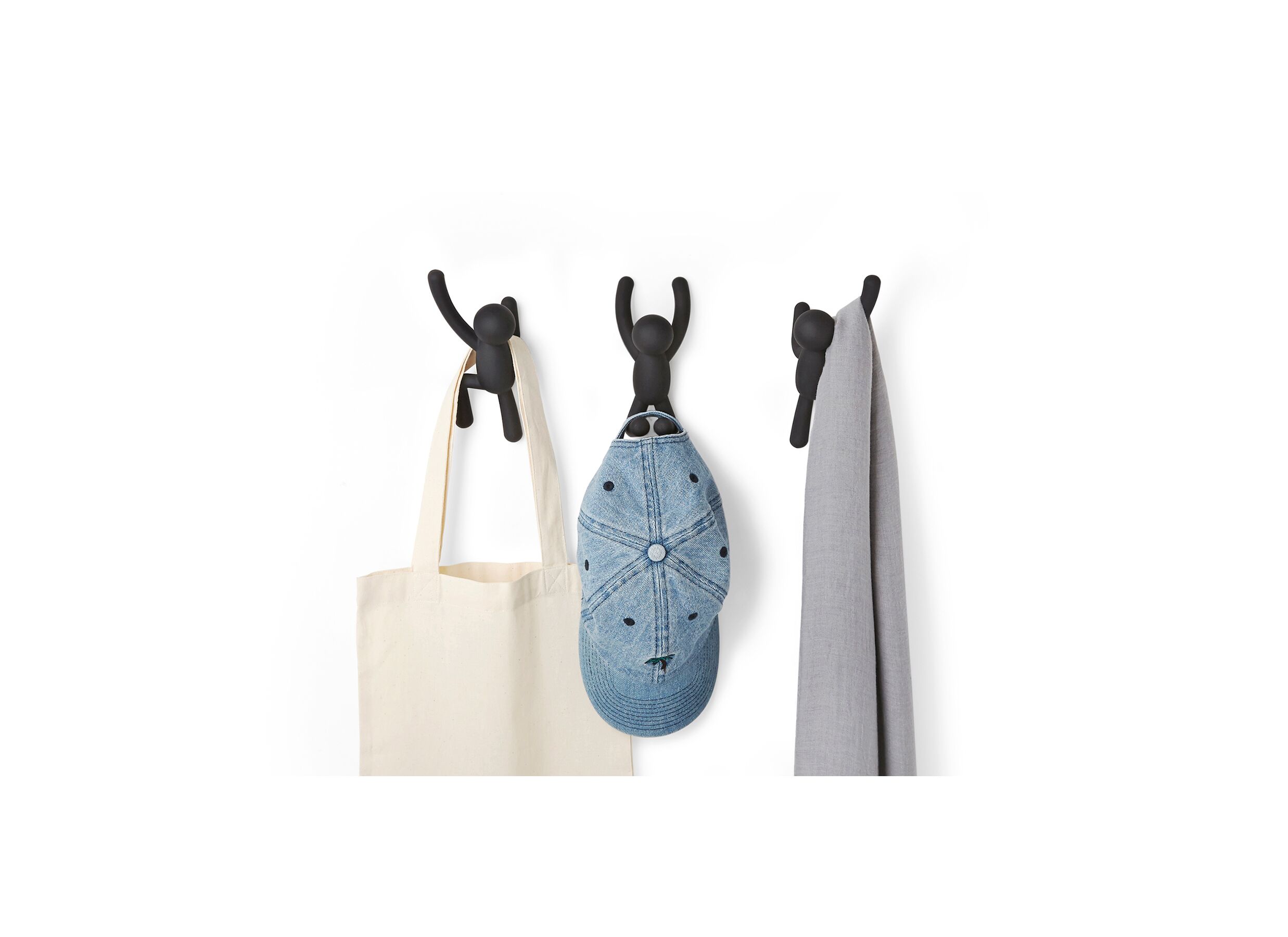 6cm - Portemanteau mural Buddy 7,6cm, lot de 3