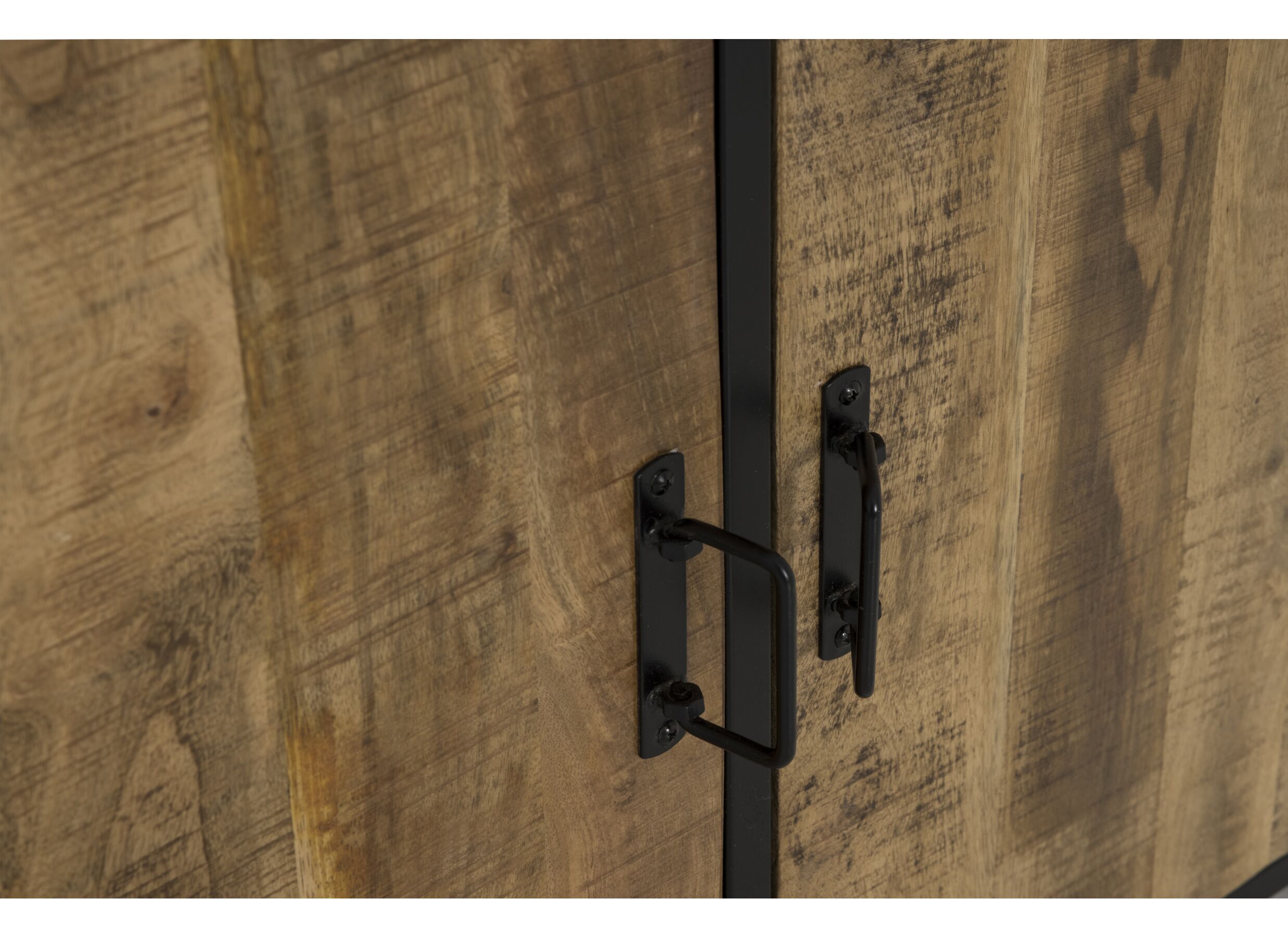 Detailfoto - Opbergrek Lucho 100x40x180cm - mango massief - naturel/zwart