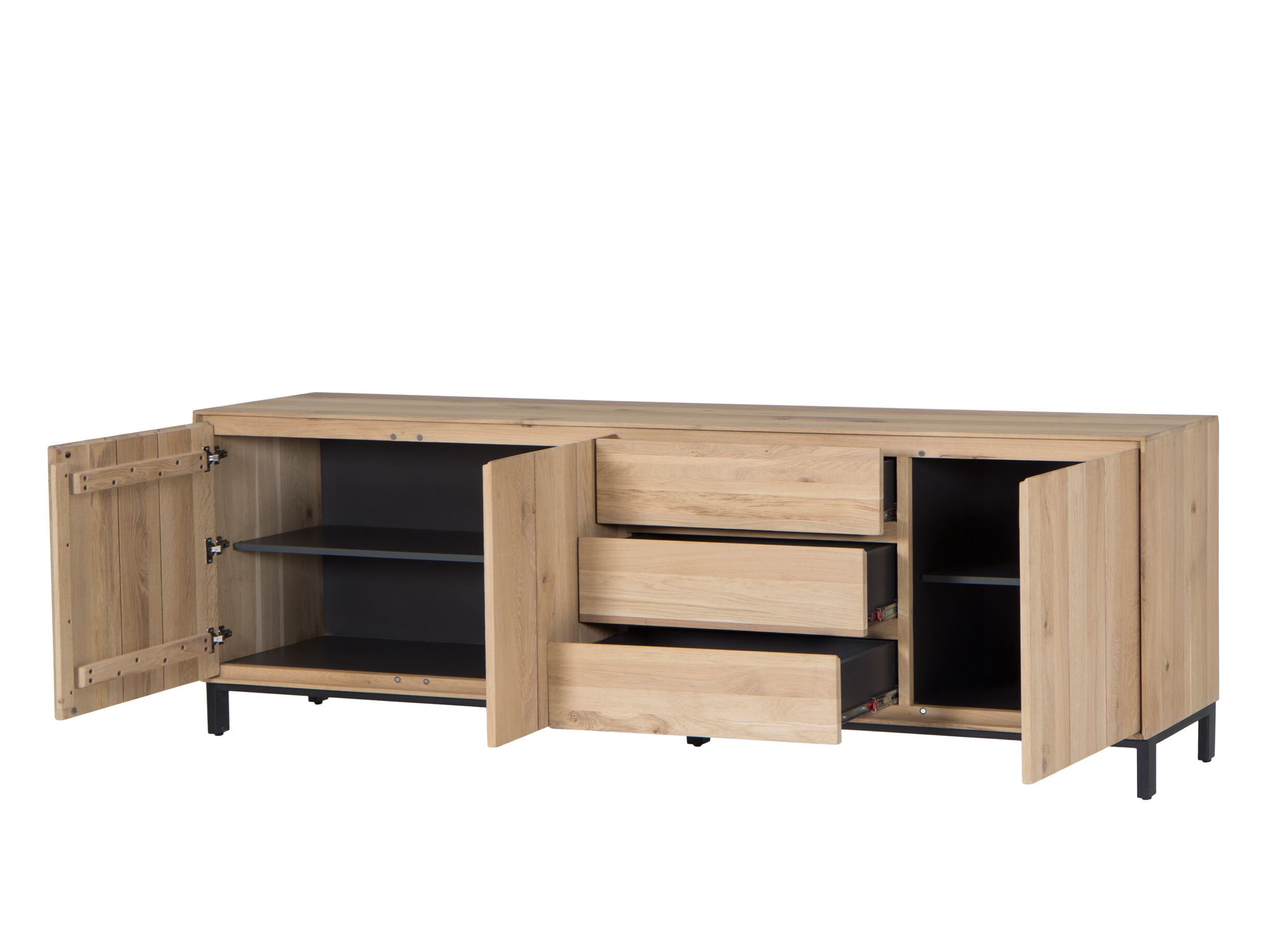 Dressoir Polar 250cm - eik massief & decor- naturel