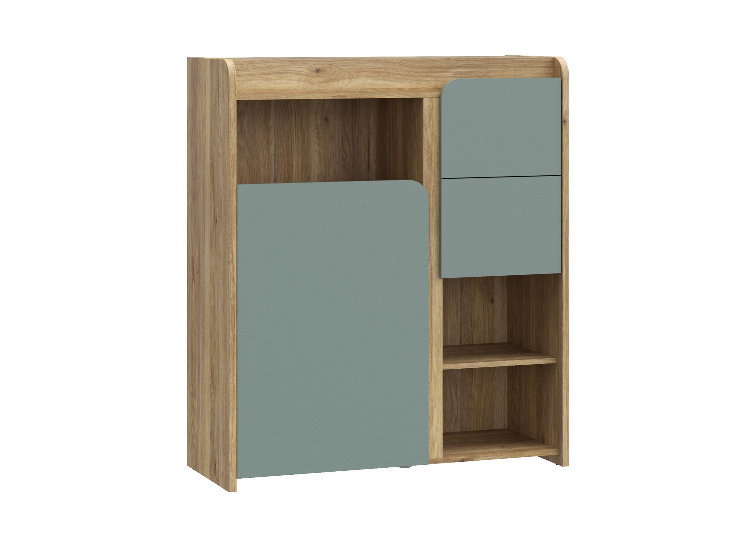 Commode Hoa 105x41x120cm - decor - mauvella eik & groen - Commode Hoa 105x41x120cm - décor - chêne mauvella & vert