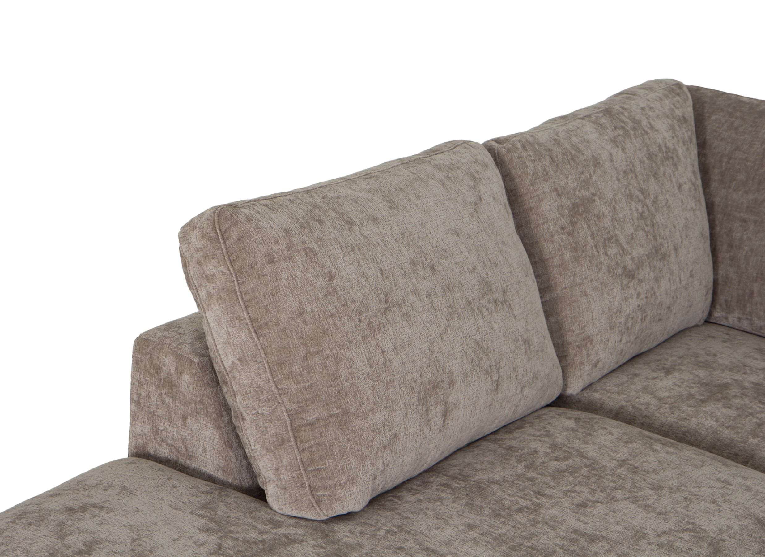 Detailfoto - Hoeksalon Larvik 410x228cm - stof - beige