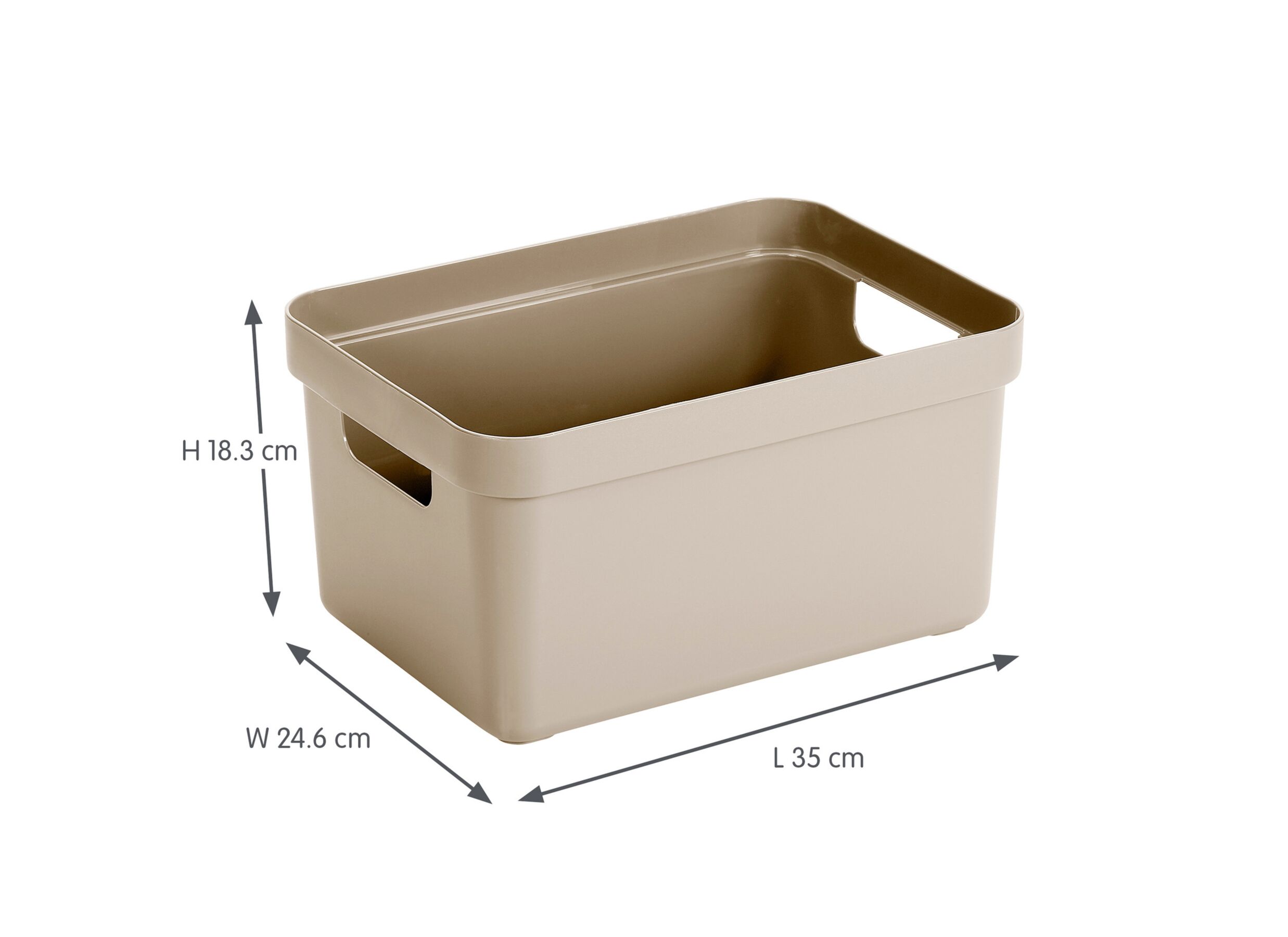 Dimensions - Boîte de rangement Sigma Home 13L - 35,2x25,3x18,3cm