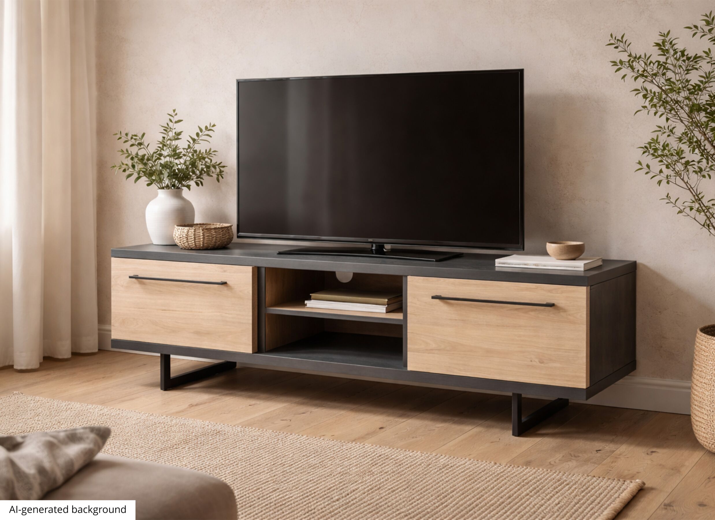 AI Generated - Meuble TV 157cm - décor - castella & pierre