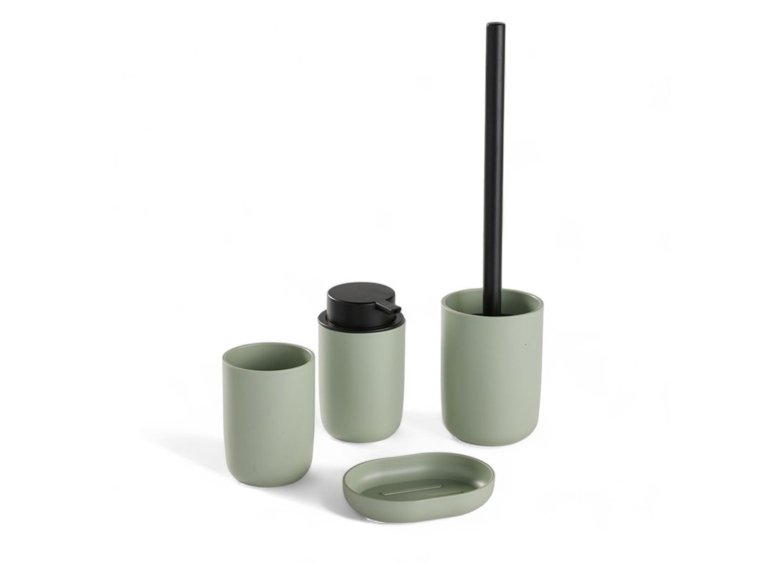 Badkamerset 4-delig - polypropyleen - groen - Set de salle de bain 4 pièces - polypropylène - vert