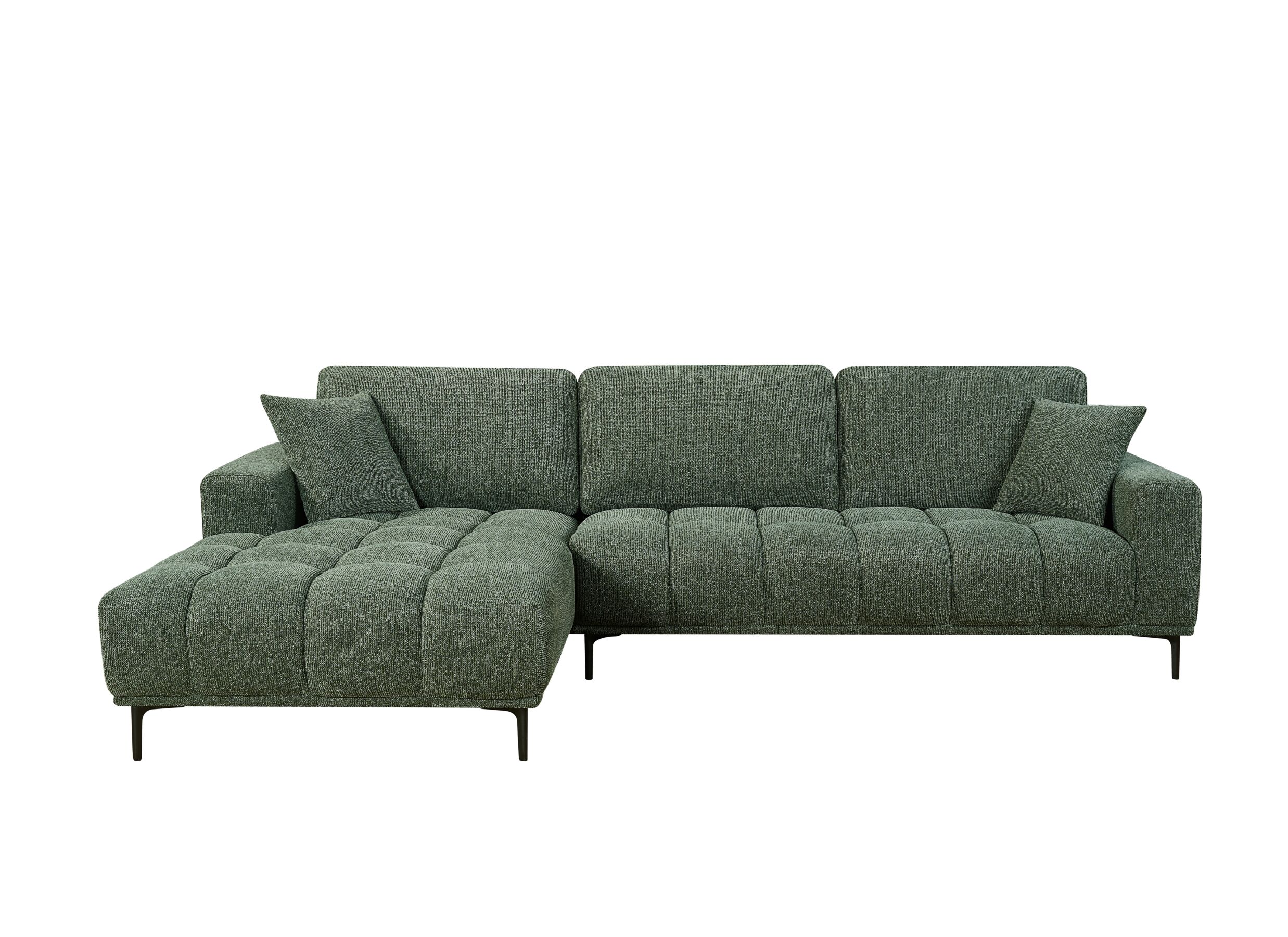 Overzichtsfoto - Hoeksalon Furia 285x178cm - stof - groen