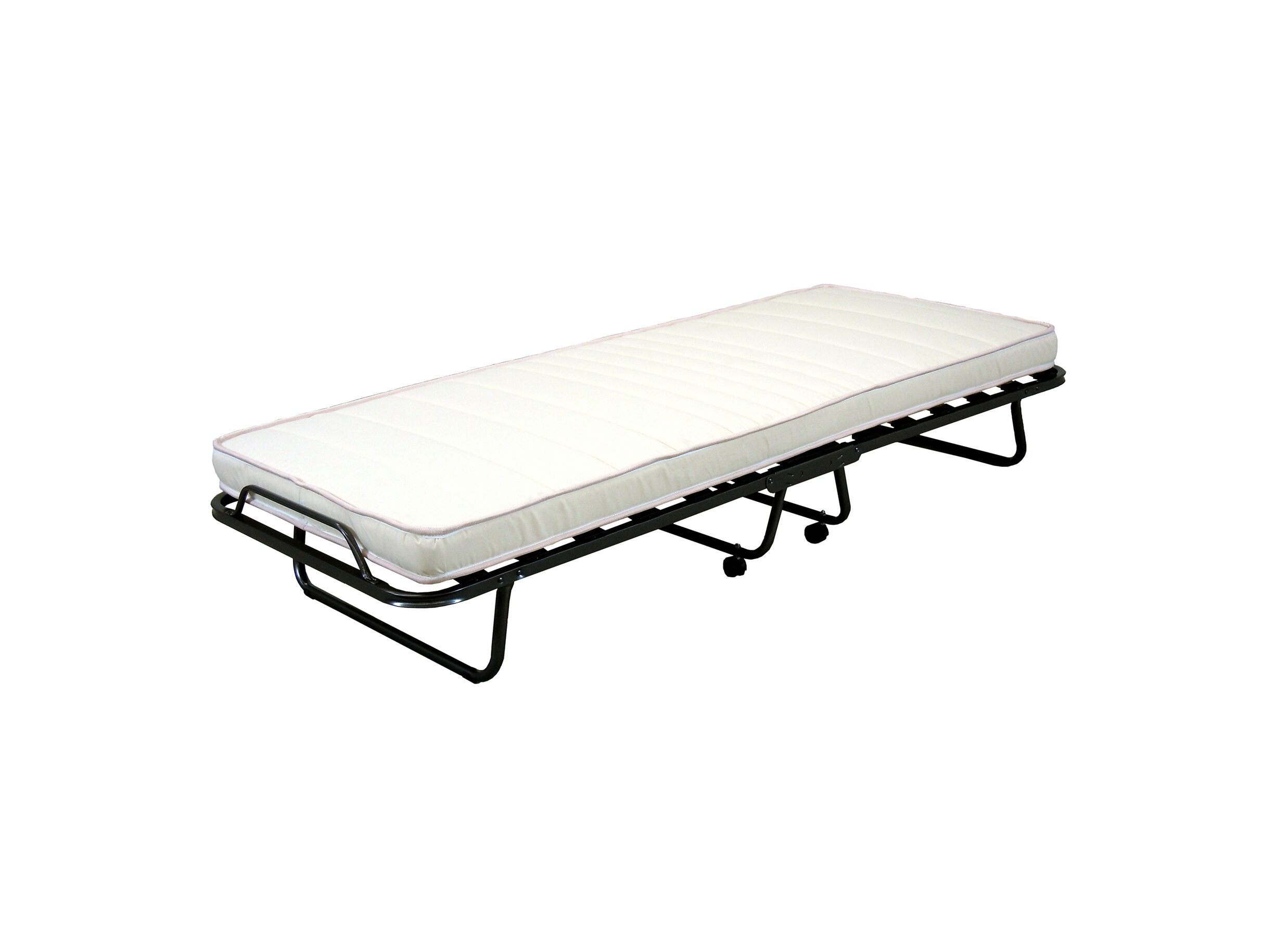 Logeerbed Morfeo 80x190cm - metaal - zwart & wit met matras en bodem