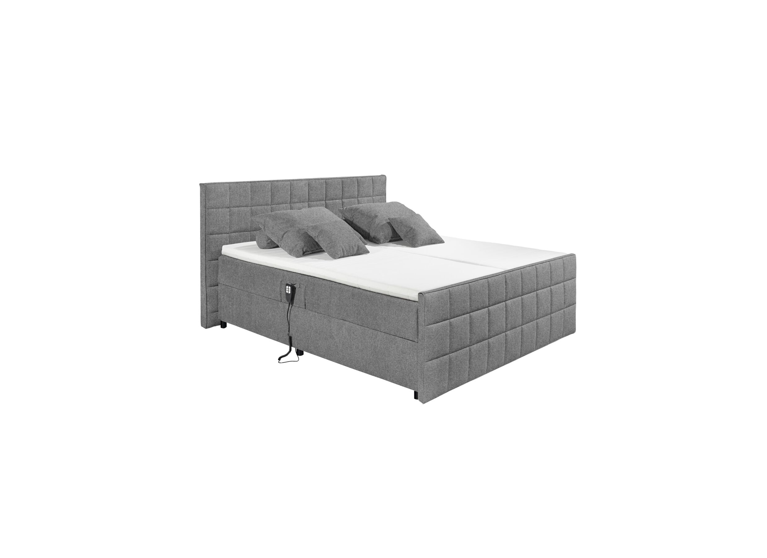 Lit box Gabun 180x200cm électrique tissu gris foncé - Lit box Gabun 180x200cm électrique tissu gris foncé