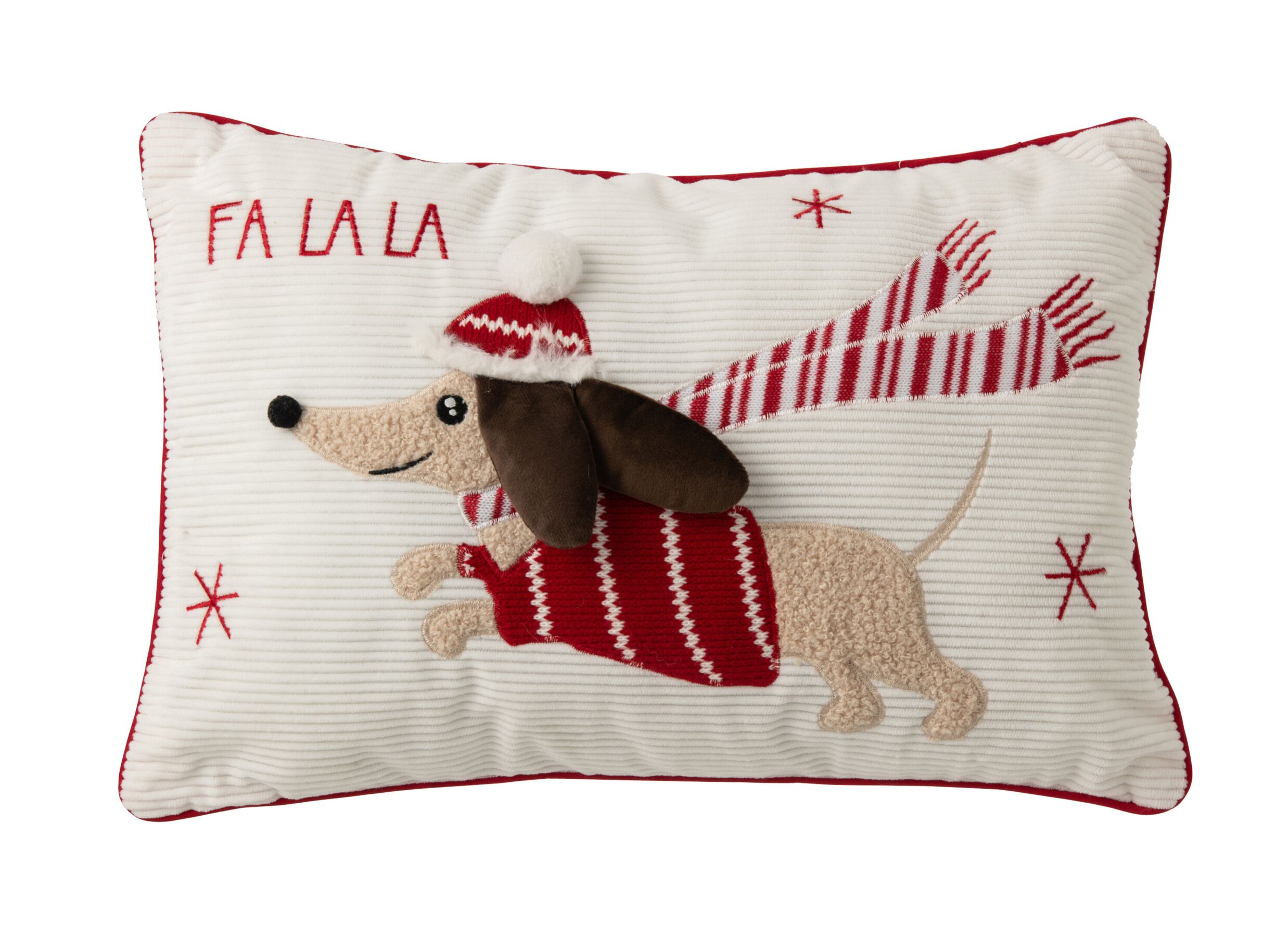 Plus Important - Coussin Chien de Noël 50x35cm - tissu - multicolor